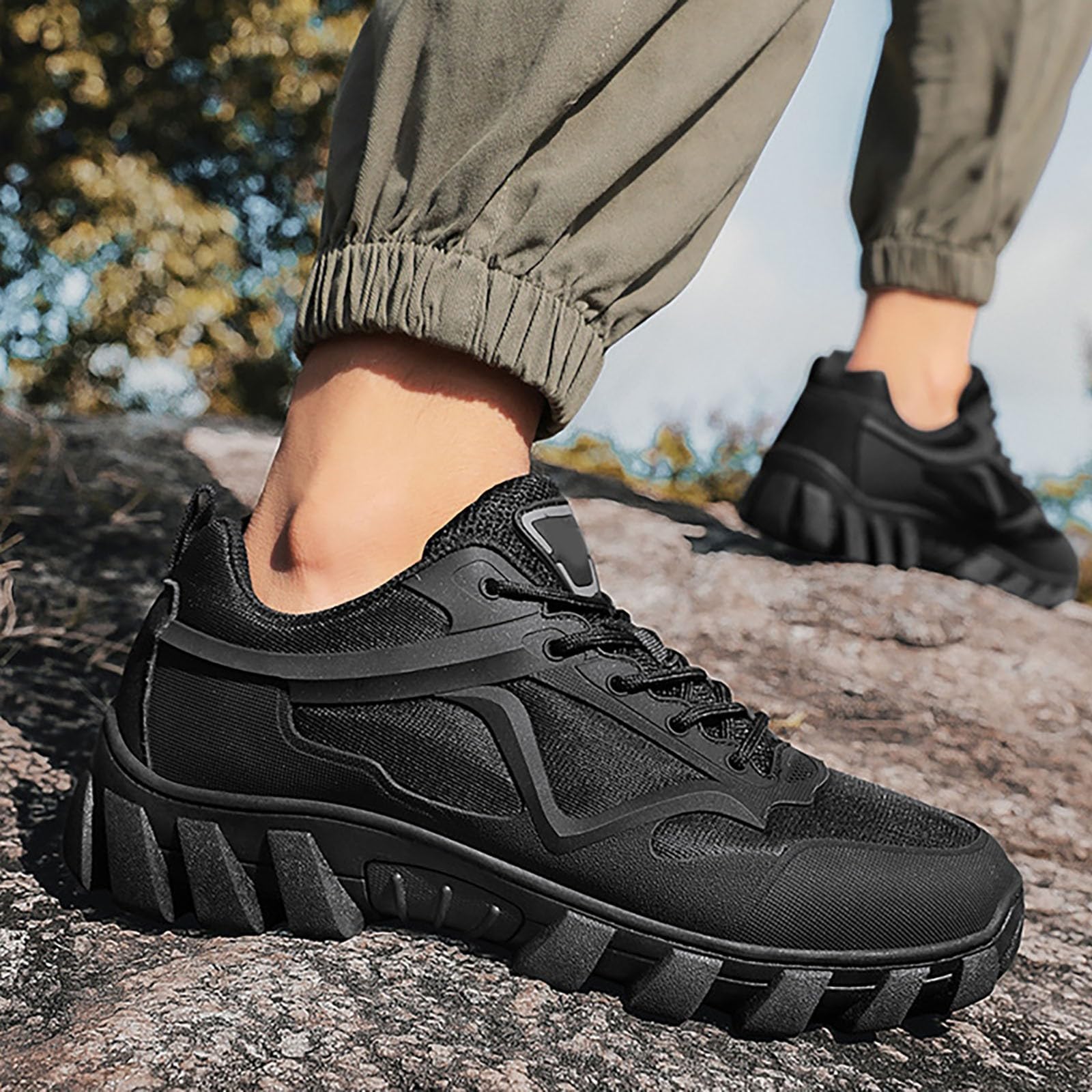 Wanderschuhe Herren Leicht Luftig, Outdoorschuhe Rutschfest Trekkingschuhe