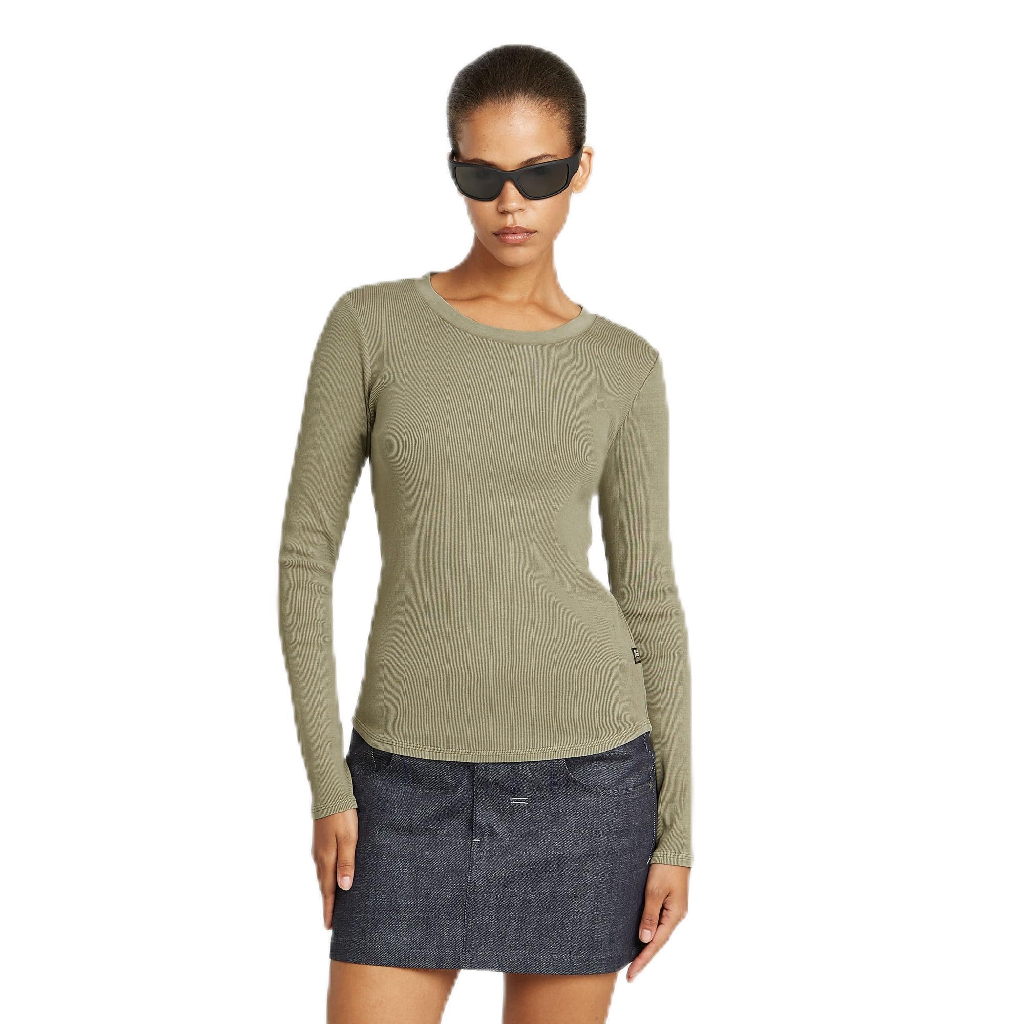 G-Star Women's Overdyed Slim Top, Green (ensis green gd D26454-D968-G544), L