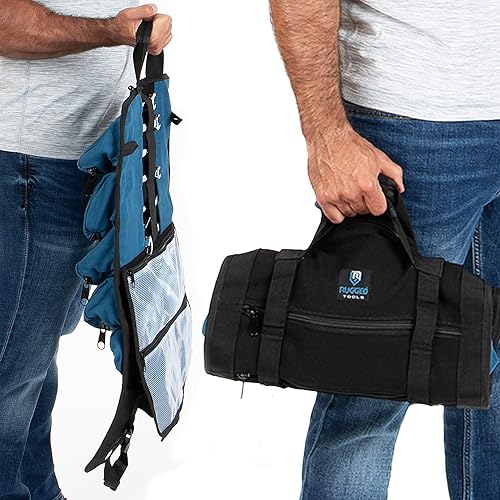 Miniatura 3 de Rugged Tools Titan23-XL - Rollo de herramientas - Rollo de llaves y organizador - Bolsa de herramientas de lona y bolsa de herramientas para