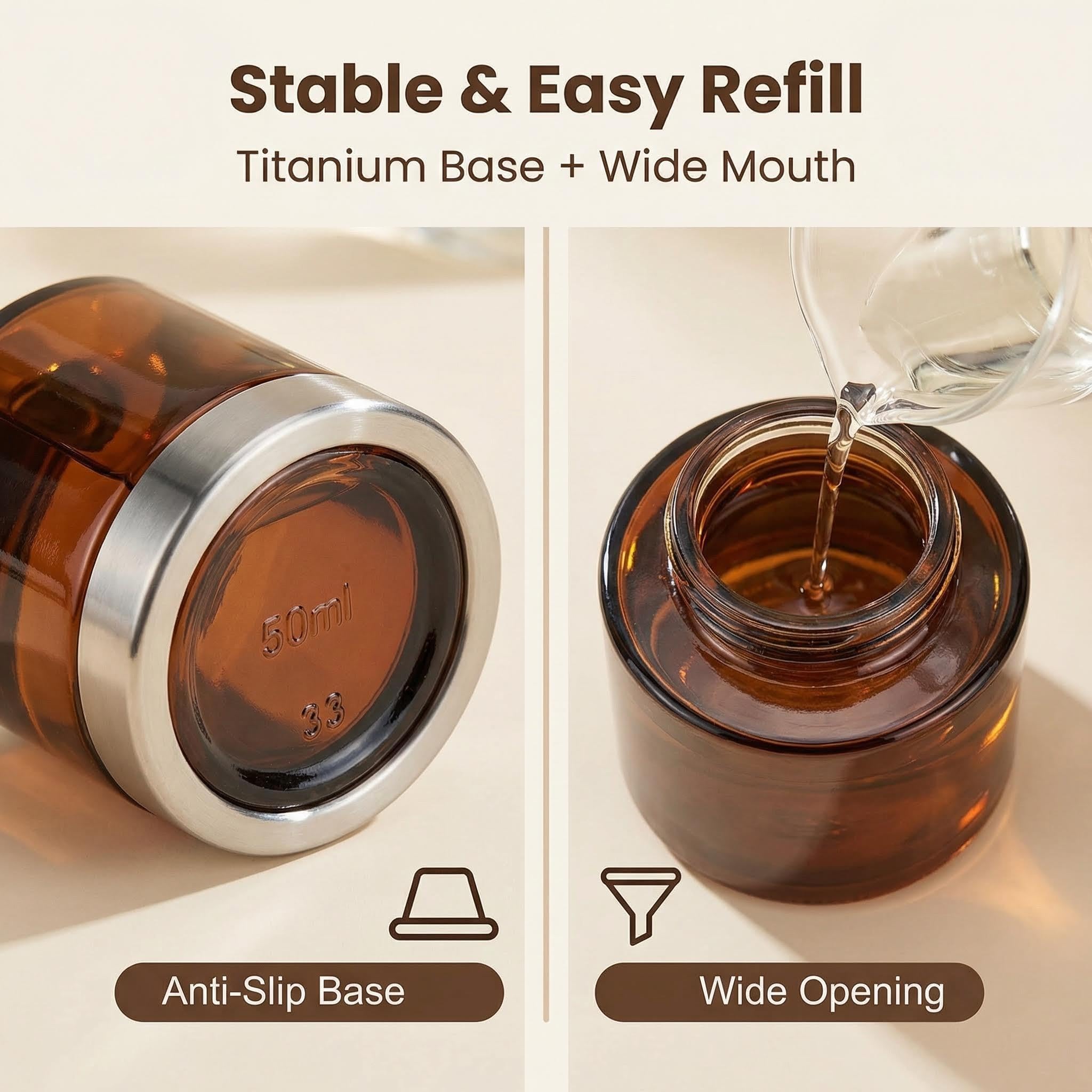 2 botellas difusoras de vidrio vacías de 50 ml, frascos difusores de aceites esenciales, aromaterapia, accesorios de fragancia, uso para bricolaje, juego de varillas difusoras de varillas de