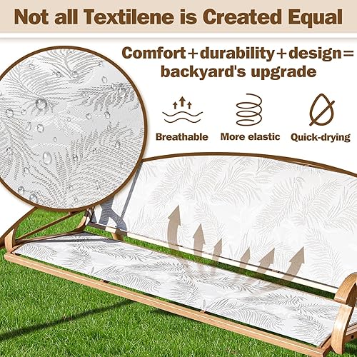 Miniatura 4 de Columpio de patio para 3 personas para adultos con toldo ajustable y portavasos mejorados, tela de textileno, silla de columpio con soporte