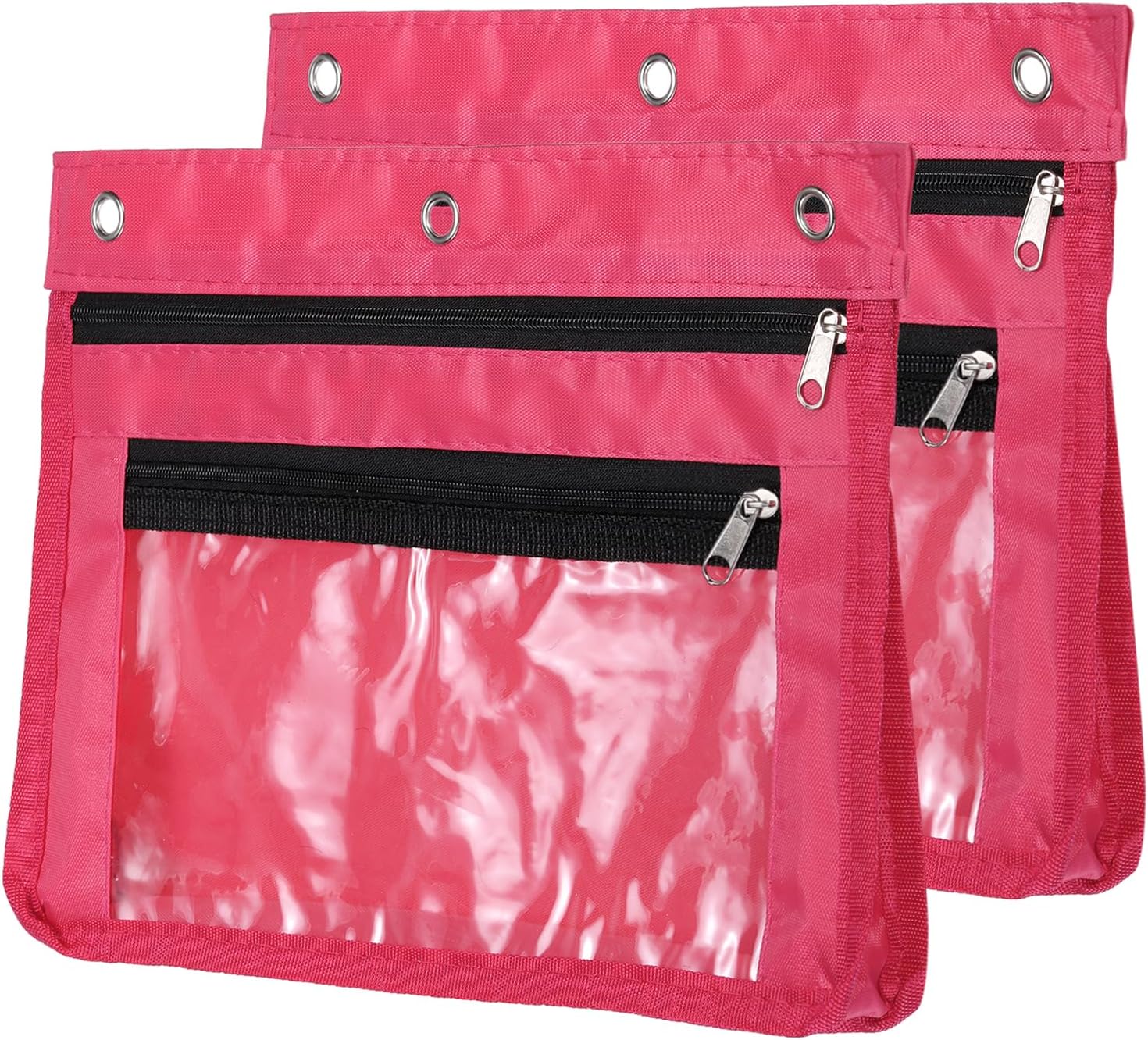 PATIKIL Expandable Pencil Pouch for 3 Rings Binder, 2 Pack Oxford Cloth Large