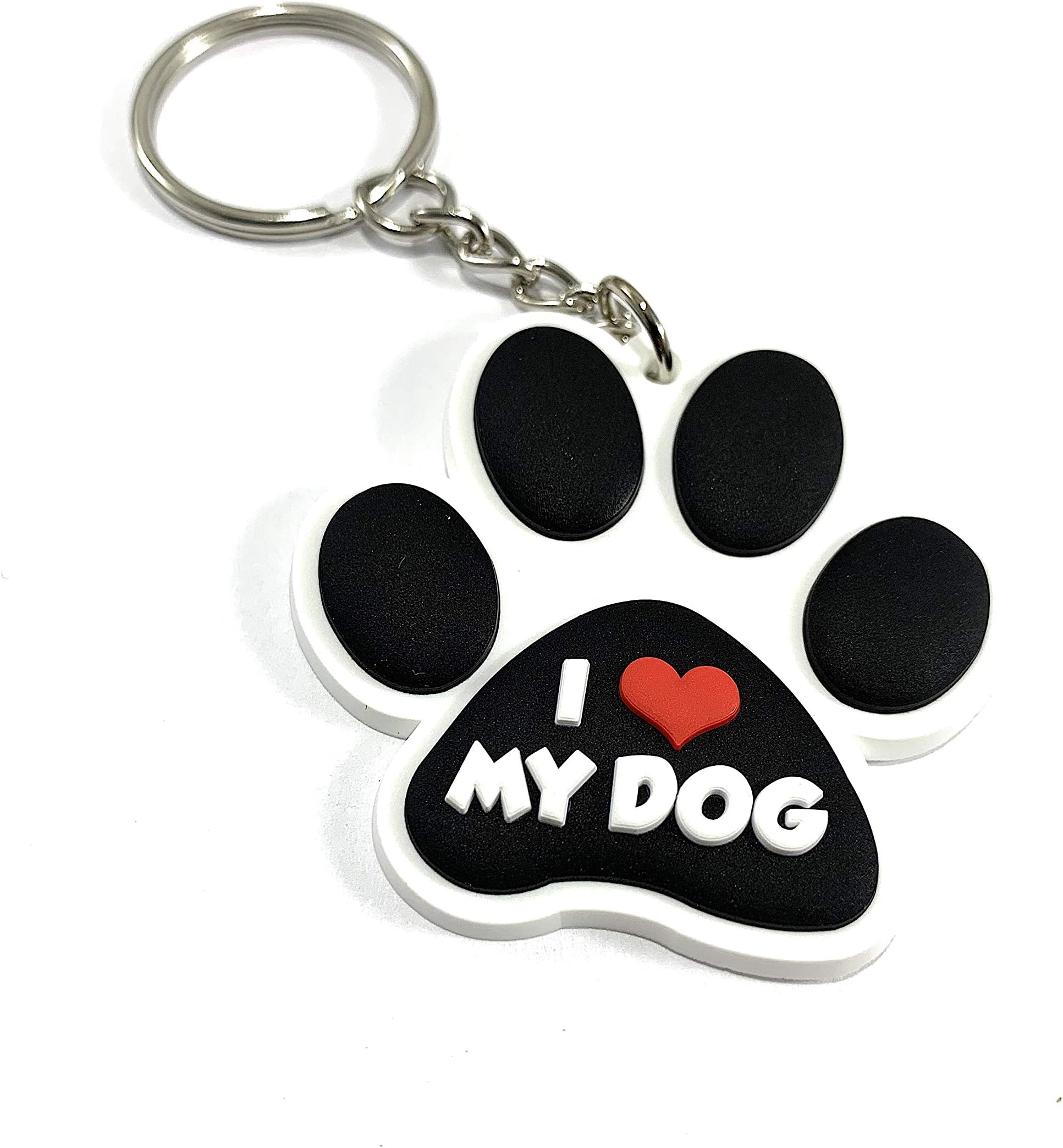 UTVDistributionI Love My Dog Paw Rescue Fur Baby Keychain Key Chain Charm Zipper Pull
