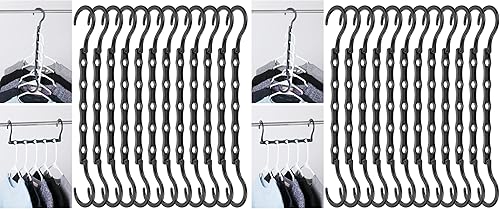 Miniatura 13 de Mr. Pen - Perchas de ahorro de espacio para ropa, 12 piezas, color blanco, perchas de plástico para ropa que ahorran espacio, 5 ranuras, ganchos