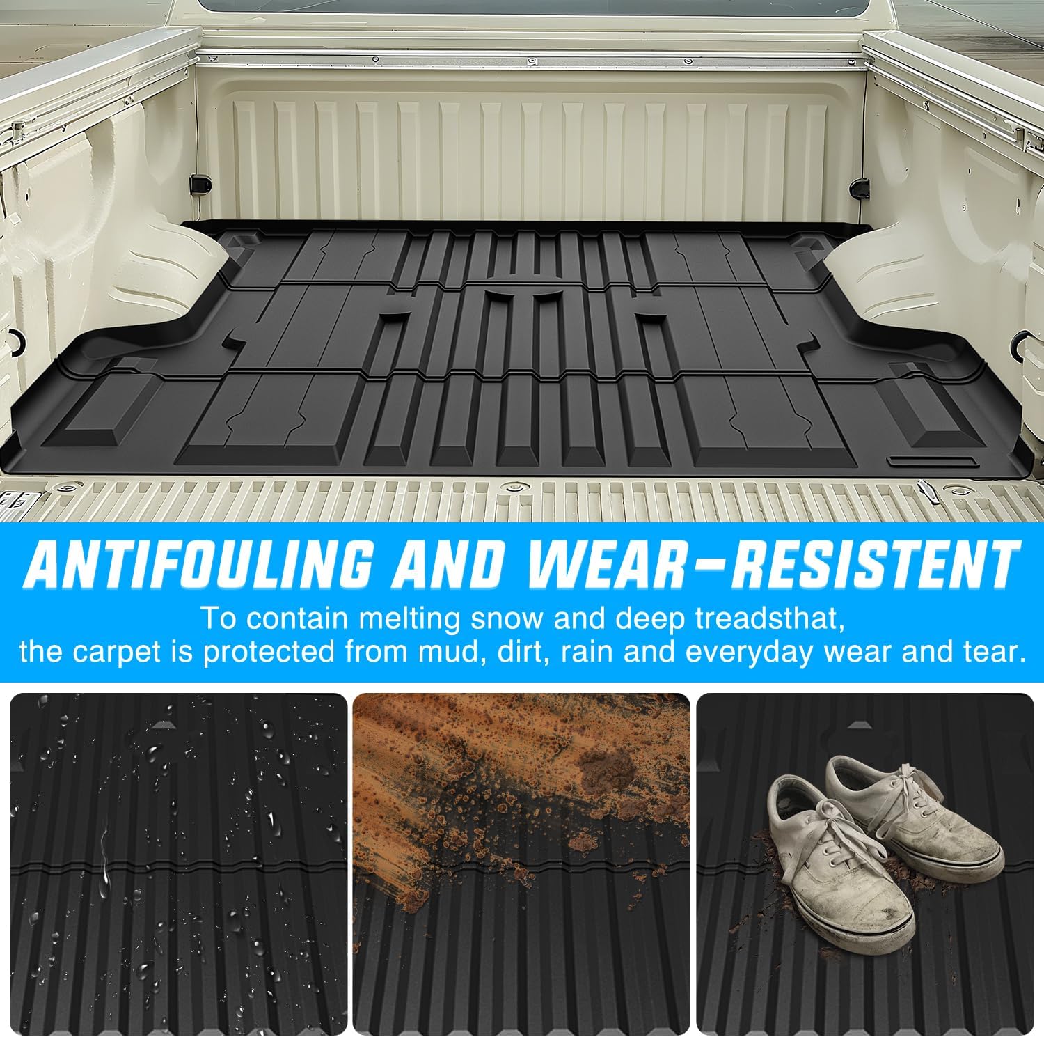 Nilight Truck Bed Mat 5.5 FT for 2004-2025 Nissan Titan, TPE Heavy-Duty Pick-up Bed Liner Accessories, Anti-Slip Texture, All Weather Protection