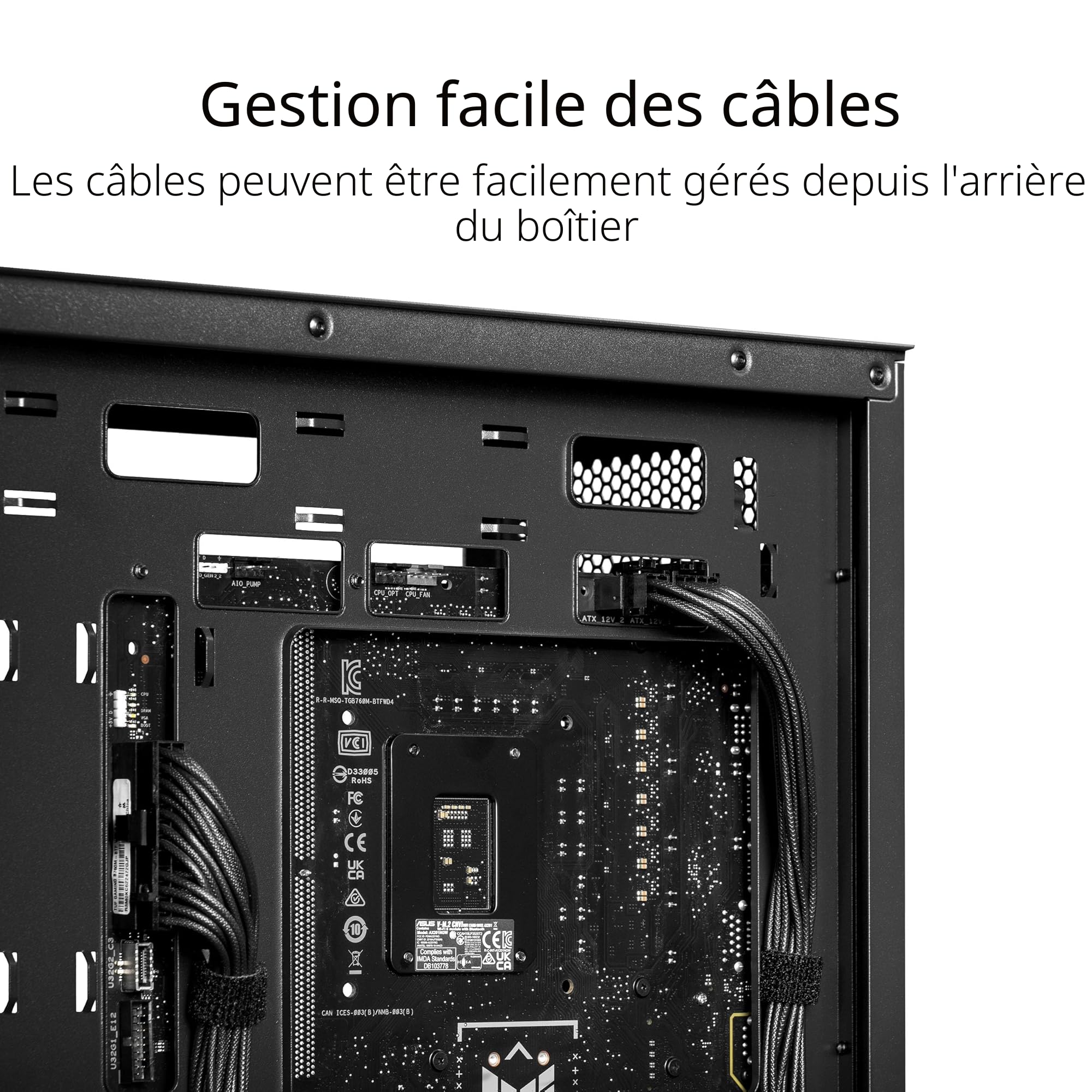 ASUS TUF GAMING B760M-BTF WIFI D4 – Carte mère gaming Intel B760 LGA 1700 ATX (DDR5, 20+1 DrMOS, 5 x M.2, 16 x PCIe 5.0, Wi-Fi 6E, 2 x Thunderbolt 4, USB Type-C Quick Charge 4+, Aura Sync RGB)