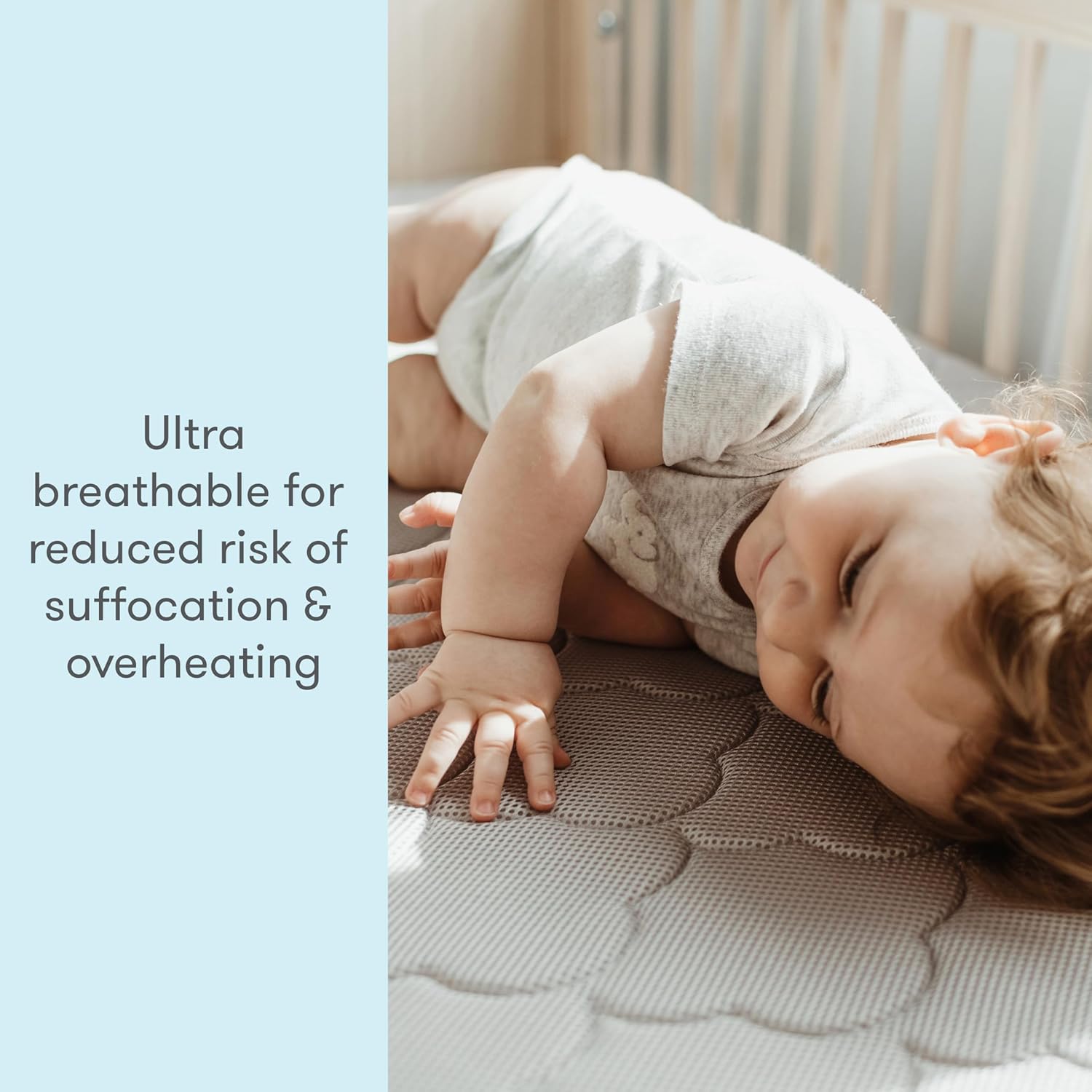 Newton Baby Crib Mattress and Toddler Bed - Ultra-Breathable Proven to Reduce Suffocation Risk, Washable Core & Cover, All-Stages, Infant to Toddler, Deluxe 5.5" Thick - Grey