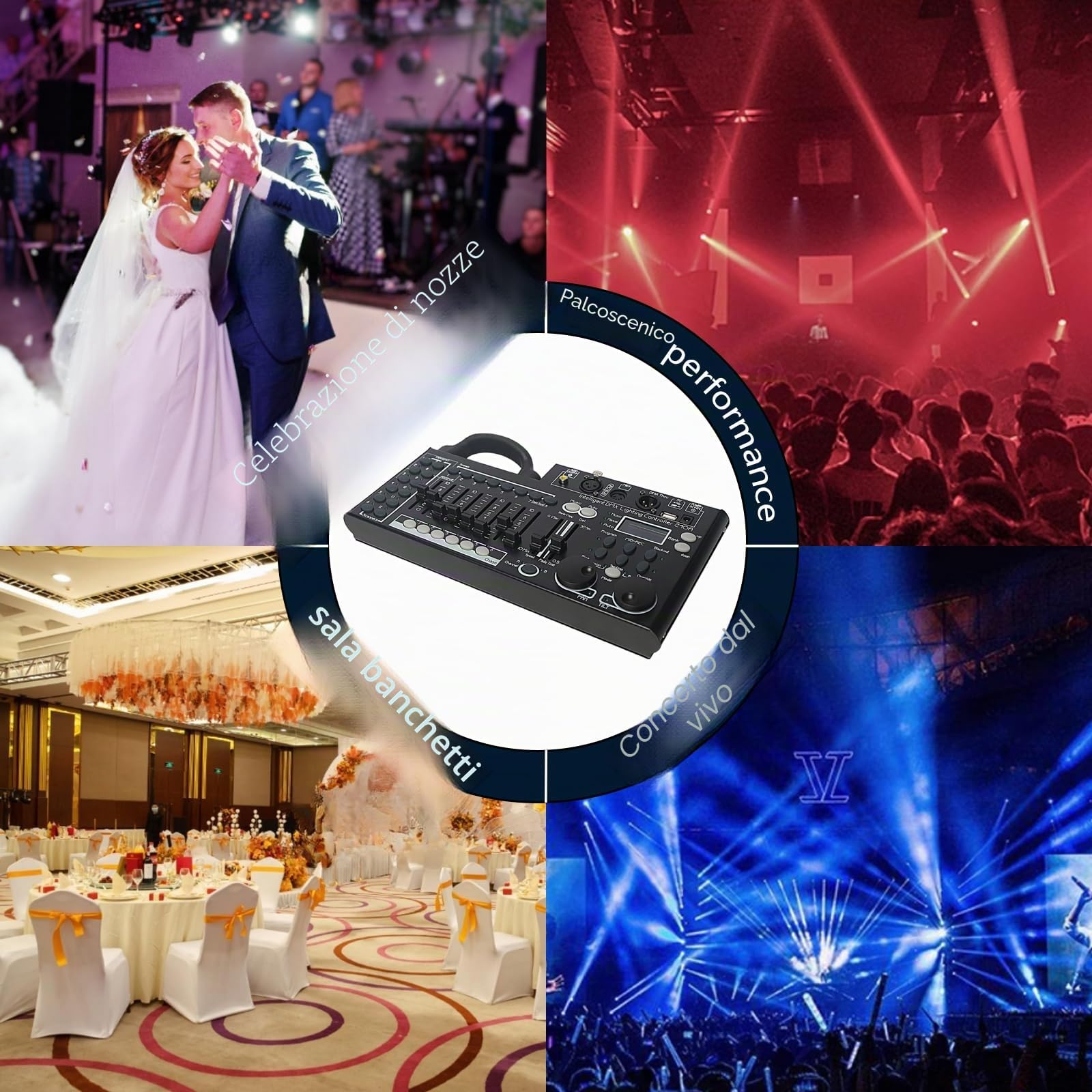 Controller DMX 512 a 240 Canali per Luci DJ, Nero