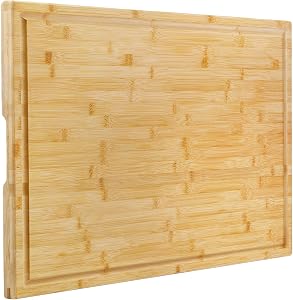 Utoplike Extra Large Cutting Board 30" x 20",Bamboo Wooden Cutting Boards for Kitchen, XL Big Butcher Block Chopping Board with Juice Grooves (76.2 x 50.7cm)