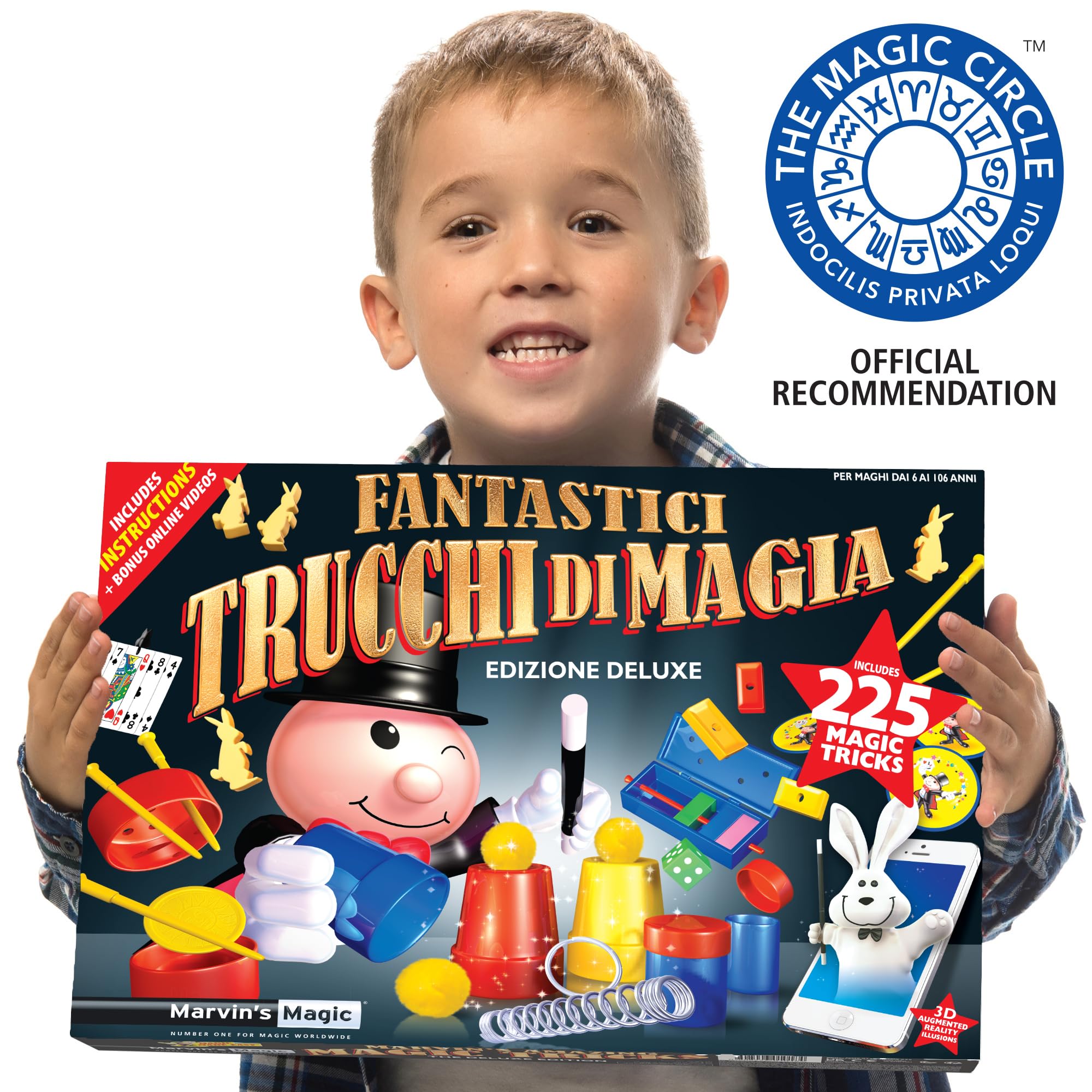 Marvin's Magic - Set per Bambini - Scatola di 225 Trucchi magici incredibili - Include Bacchetta, Carte e Molto Altro