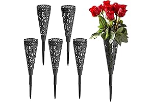 6 pcs Grave Vase,Memorial Floral Vase, Cemetery Grave Cone Flower Holder, Cemetary...