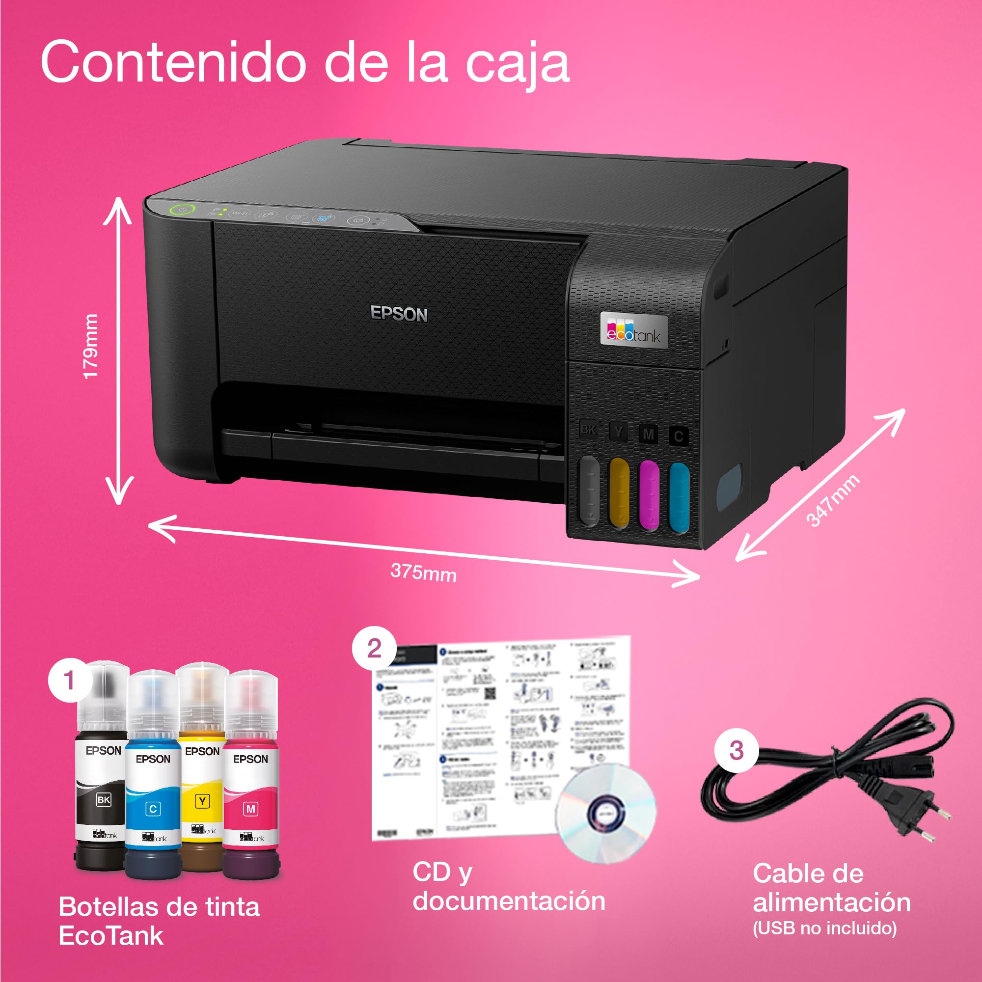 Epson EcoTank ET-2810 A4 Impresora multifunción de depósito de Tinta Wi-Fi, con hasta 3 años de Tinta incluidos