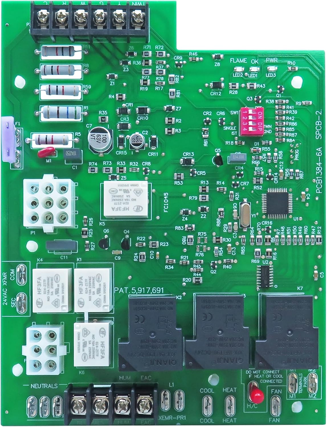 Modle288 Furnace Control Board Compatible with Rheem Circuit Board 62-24084-82，ICM288 Furnace Control Board，PCB1384-6A，SPCB-2 Ignition Control Module