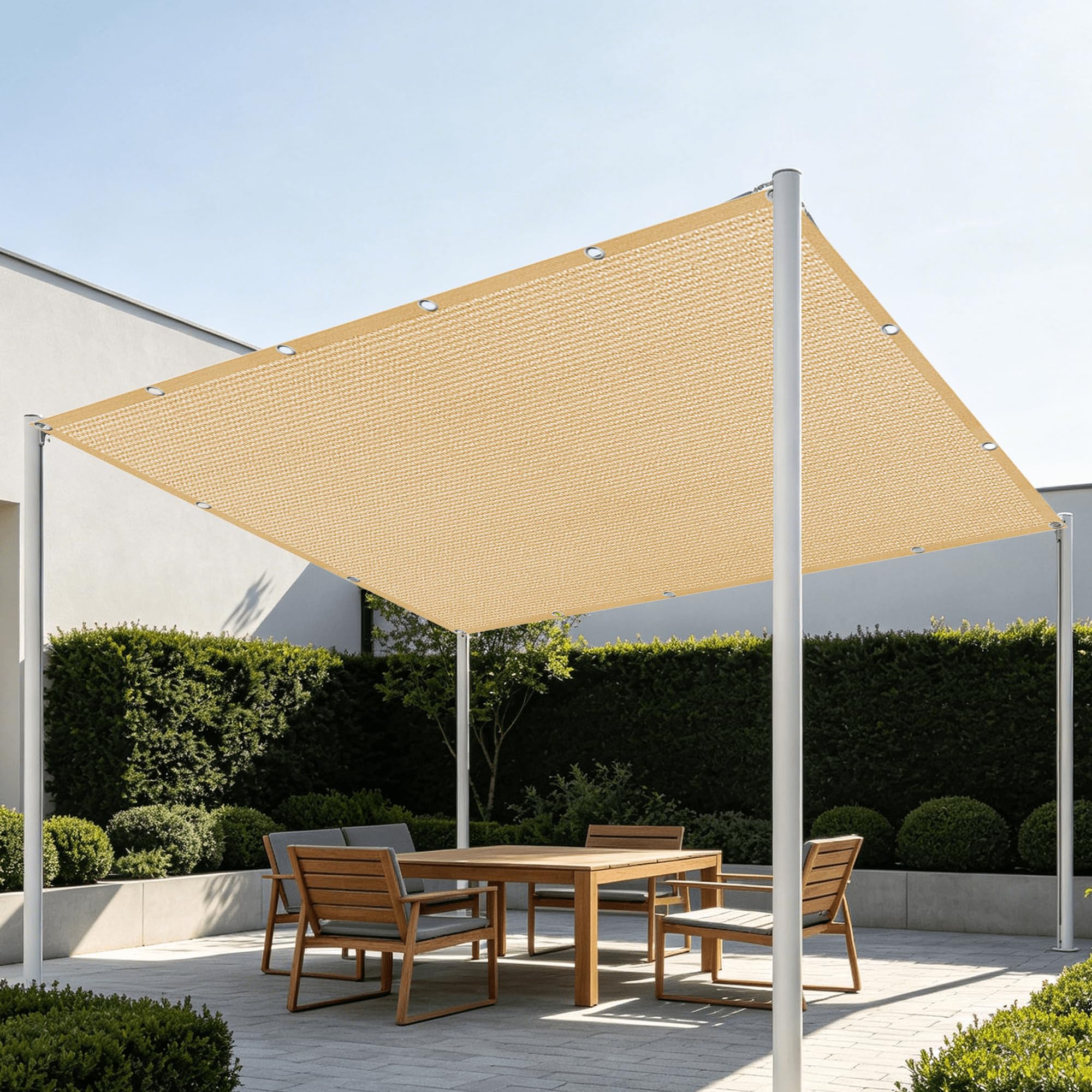 Voile d'ombrage de serres pour pergola et patio profitez de votre jardin en jaune sable