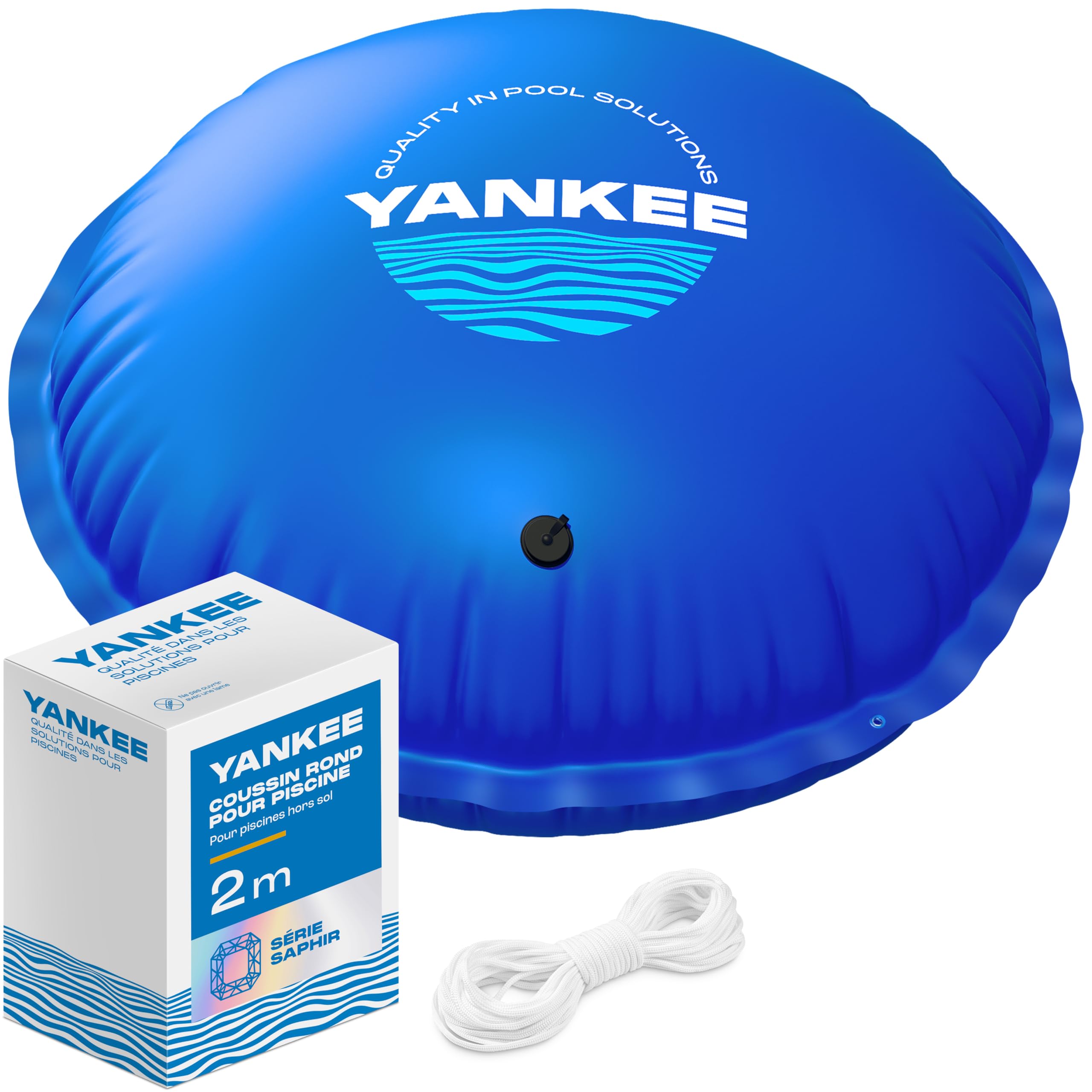 Yankee Coussin d'hiver Rond pour Piscine Ø200 cm | Coussin d'air Gonflable pour Bâche de Piscine | Coussin de Protection en PVC Résistant au Froid et aux Déchirures pour Hivernage