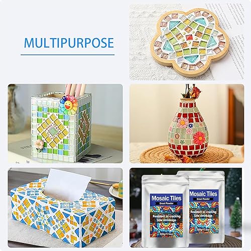 Miniatura 5 de CAMUTKRY Lechada de mosaico, herramientas de azulejos de mosaico, accesorios de mosaico, esencial para lechada hecha a mano y perfecto para