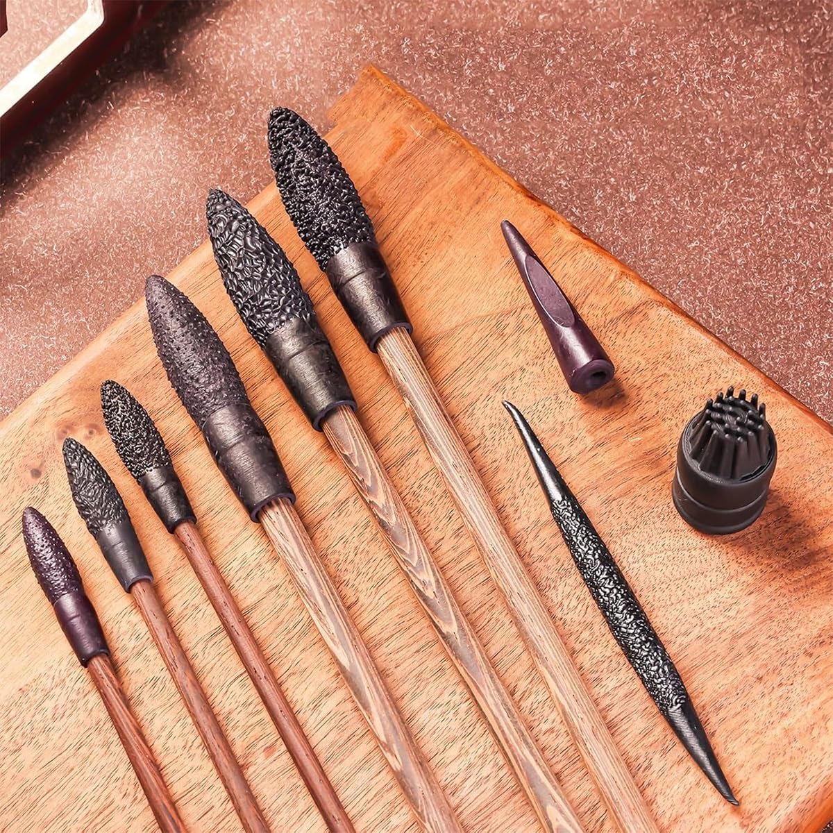 Zestaw narzędzi do tekstury gliny, 9-częściowy ergonomiczny wałek z pudełkiem do przechowywania ceramiki, narzędzi rzeźbiarskich, rękodzieła DIY i patyczków do malowania
