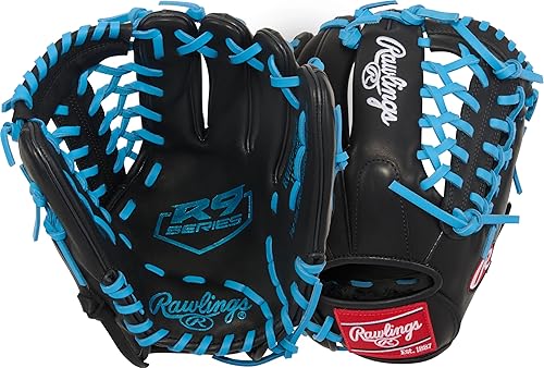Miniatura 9 de Rawlings R9YPT2-2B R9 Pro Taper - Guante de béisbol para jóvenes (11,25")