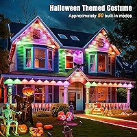 Vista 2 de JOH Permanent Outdoor Lights, 100FT RGB+IC Smart LED Outdoor Lights with App/Remote Control, DIY Scene Modes Lighting & IP67 Waterproof, Eaves Light