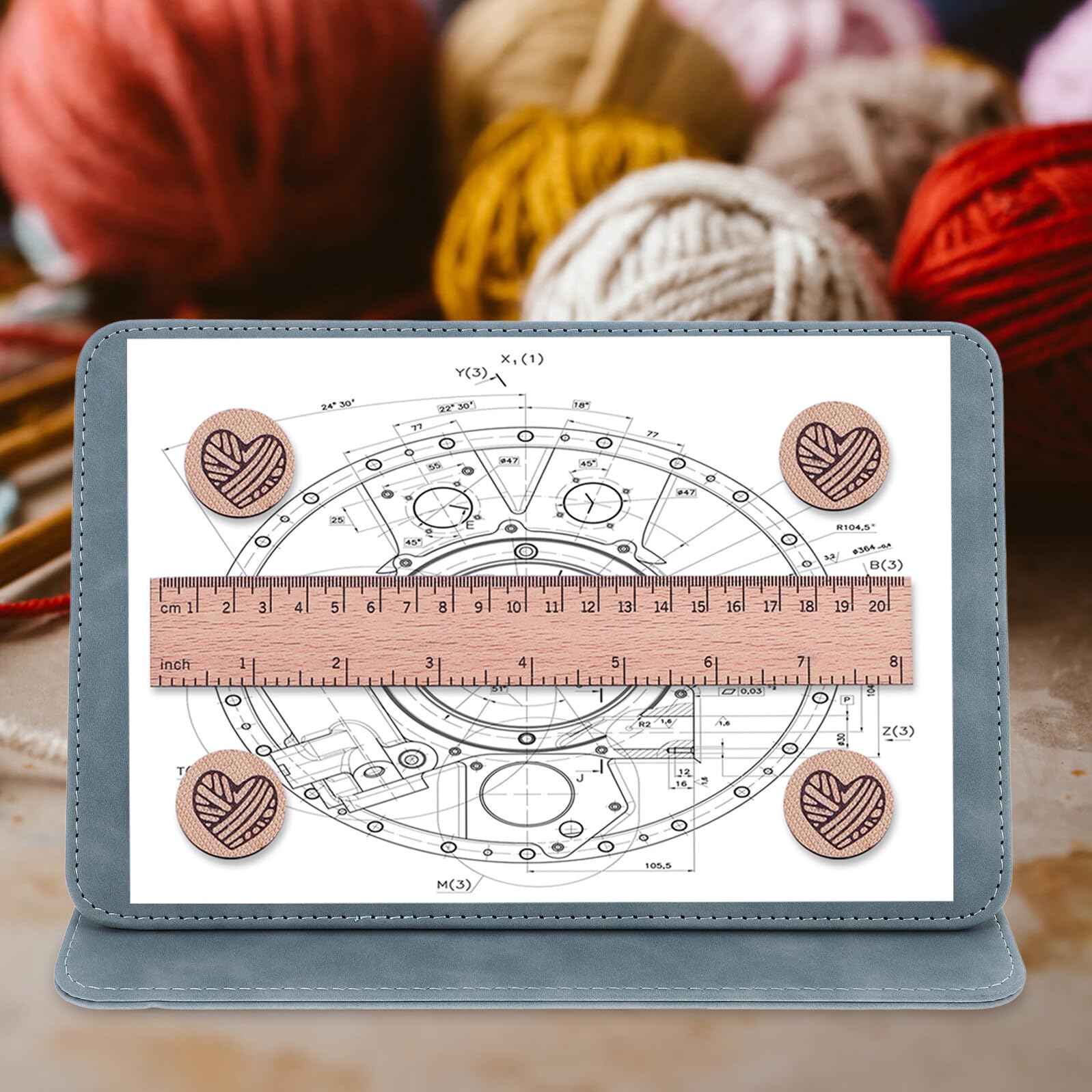 BESTonZON Supporto Pieghevole Magnetico per Schemi di Maglia in Legno Magneti, Porta Schema per Accessori Uncinetto, per Sessioni di Lavoro Creative