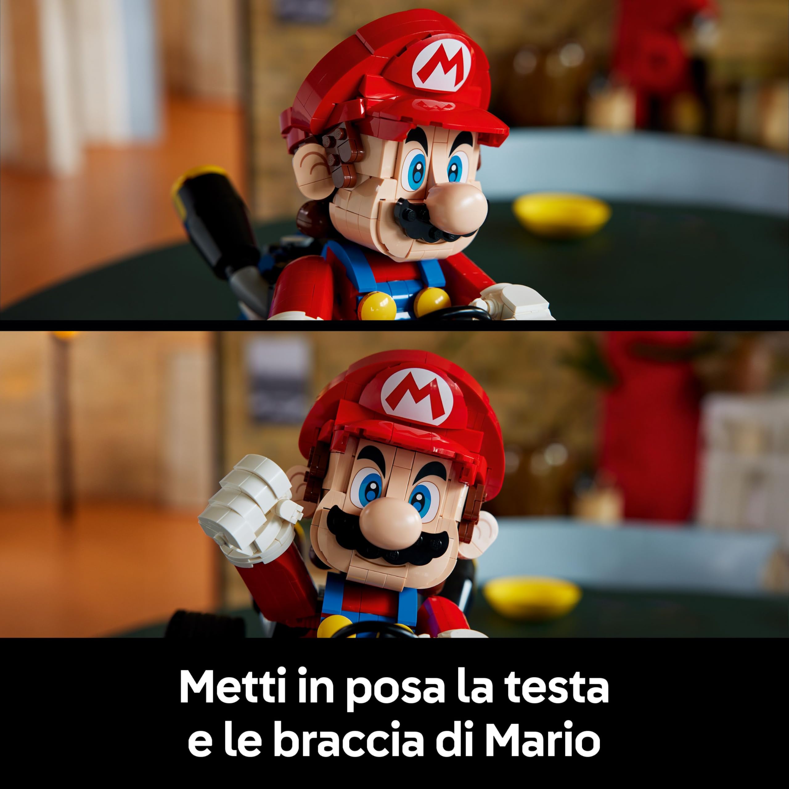 LEGO Mario Kart: Mario e Kart Standard - Personaggio Nintendo da Esposizione con Modellino di Auto per i Fan del Videogioco - 72037