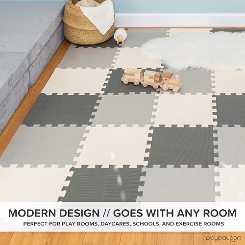 Miniatura 5 de Play Platoon Tapete de espuma no tóxica, cómodo, extra grueso, acolchado para niños pequeños, niños y adultos, 36 azulejos (12 x 12 pulgadas),