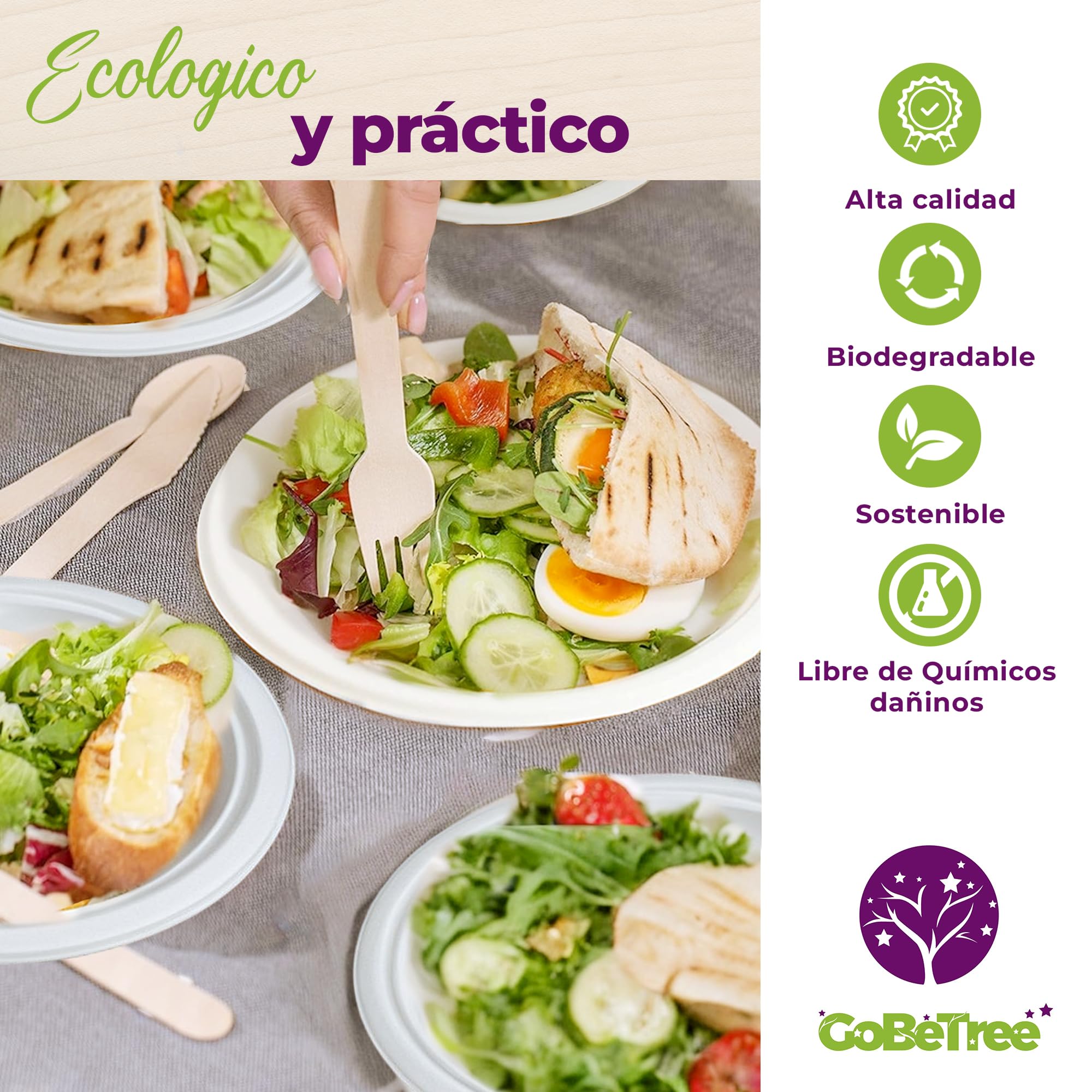 Vajilla Desechable Biodegradable 250 Piezas - Platos Y Cuencos De Caña De Azúcar Para 50 Personas