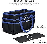 Vista 6 de Jjring Fundamental Organizer - Bolsa de nailon 600D para artistas, borde azul
