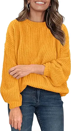 PRETTYGARDEN Fall Sweaters for Women 2025 Fashion Long Sleeve Casual Ribbed Knit Winter Clothes Pullover Jumper Tops