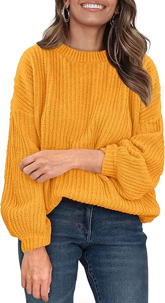 PRETTYGARDEN Fall Sweaters for Women 2025 Fashion Long Sleeve Casual Ribbed Knit Winter Clothes Pullover Jumper Tops