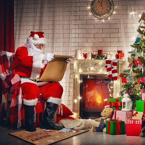 Miniatura 6 de 3 tapetes de Navidad de 29 x 17 pulgadas, para exteriores, color negro, Papá Noel, cascanueces, tapete de entrada de Papá Noel afroamericano para