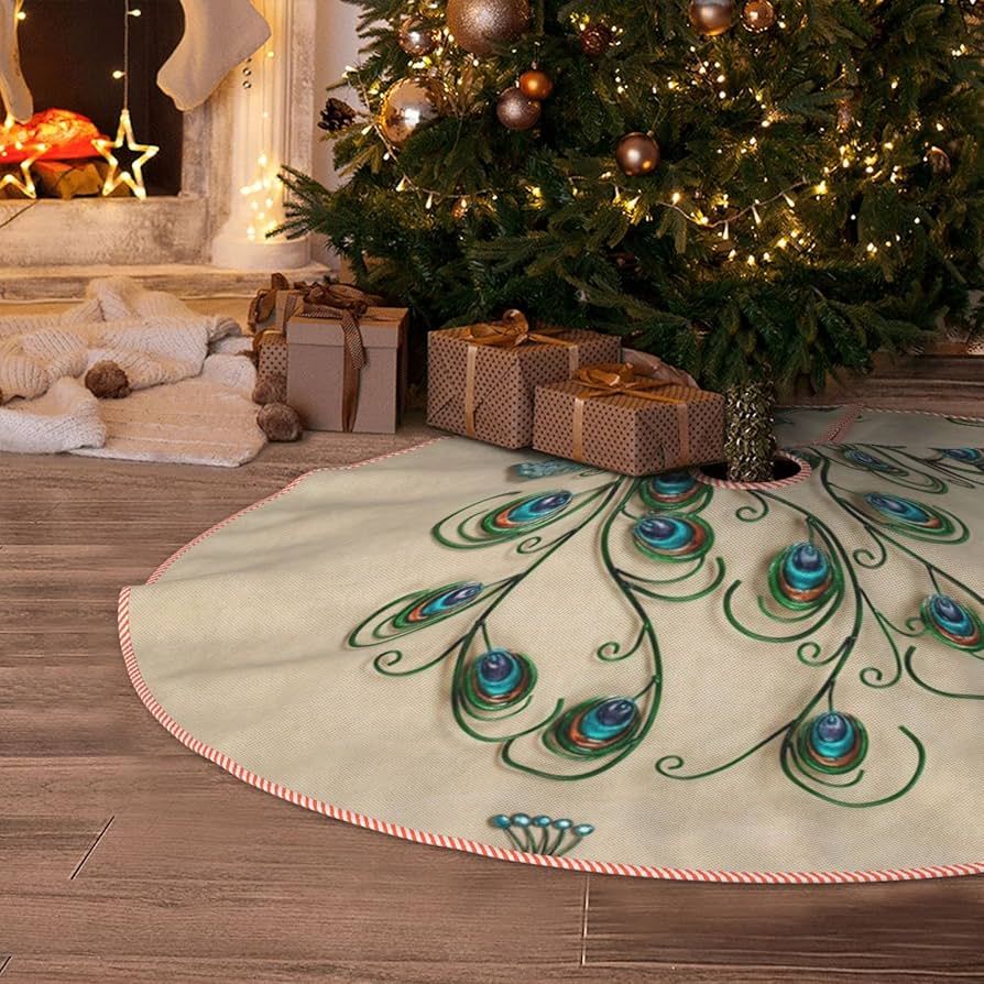Kim seybert peacock christmas tree skirt Clearance