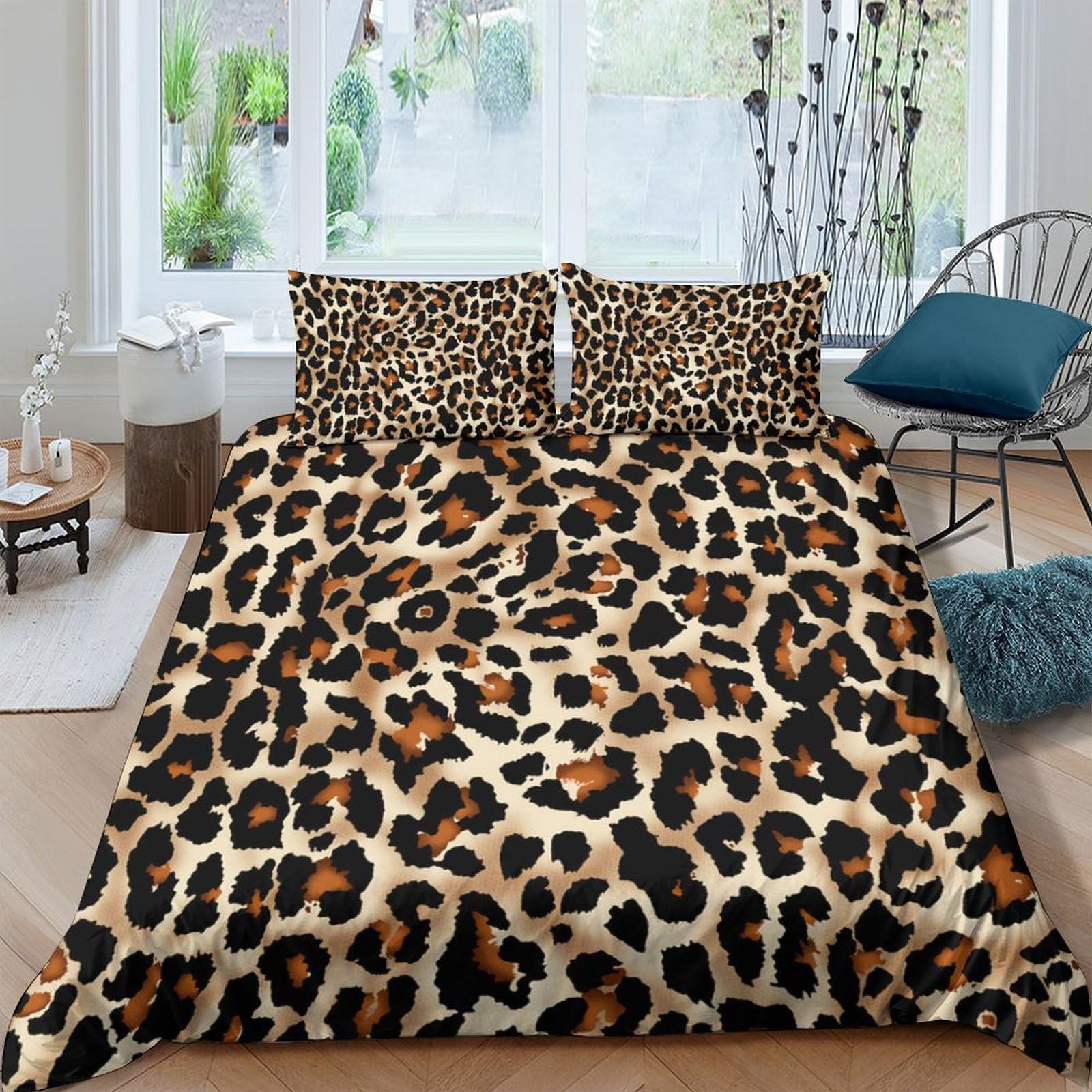 Ctjqhvkz Style-4 3D Printed Leopard Pattern Fitted Sheet Microfiber Soft Breathable Animal Print Bed Sheet For Bedroom Guestroom Decor Single（135X200cm）