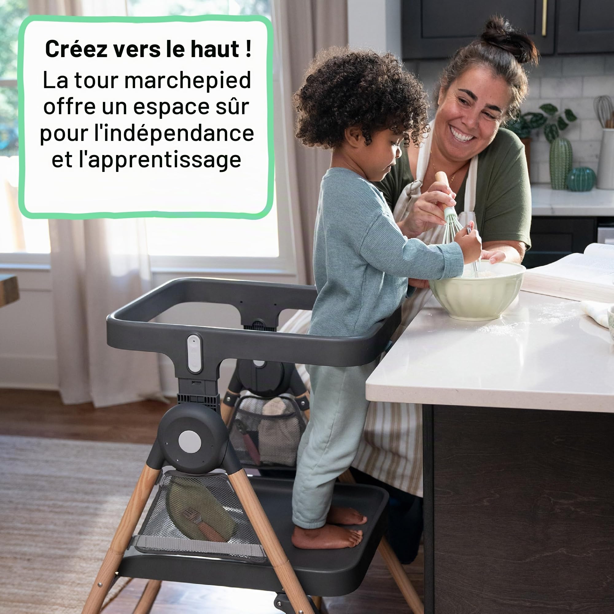 Ingenuity, Chaise Haute Pliable Proper Positioner Create Up! - Centre d'Activités Convertible et Tour d'Apprentissage, 9 Modes d'Utilisation, Poches de Rangement, Wesley, 0 Mois à 5 Ans