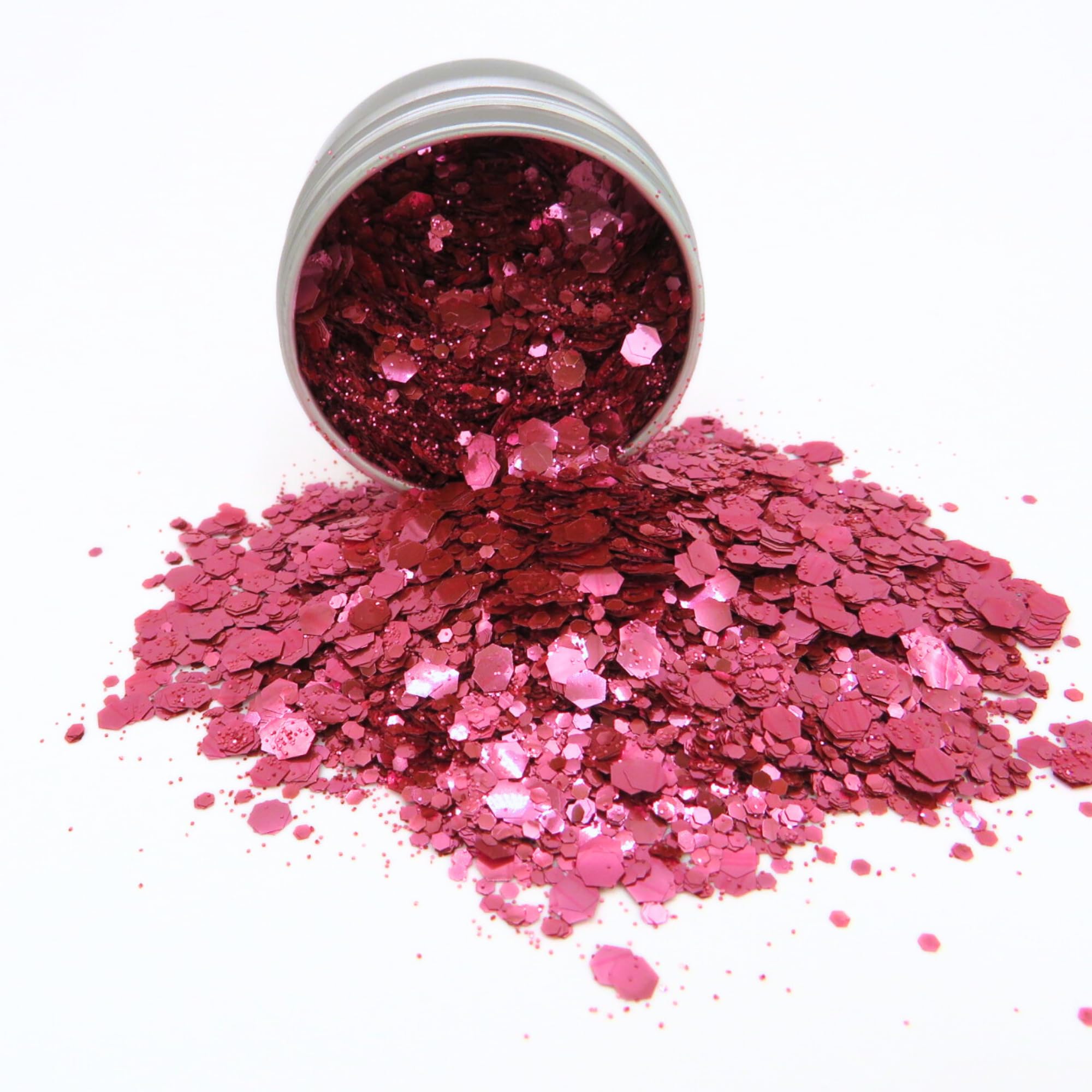 Luminosity Biodegradable Pink Glitter - Chunky & Fine Eco Glitter Mix, Rose Pink - Image 3