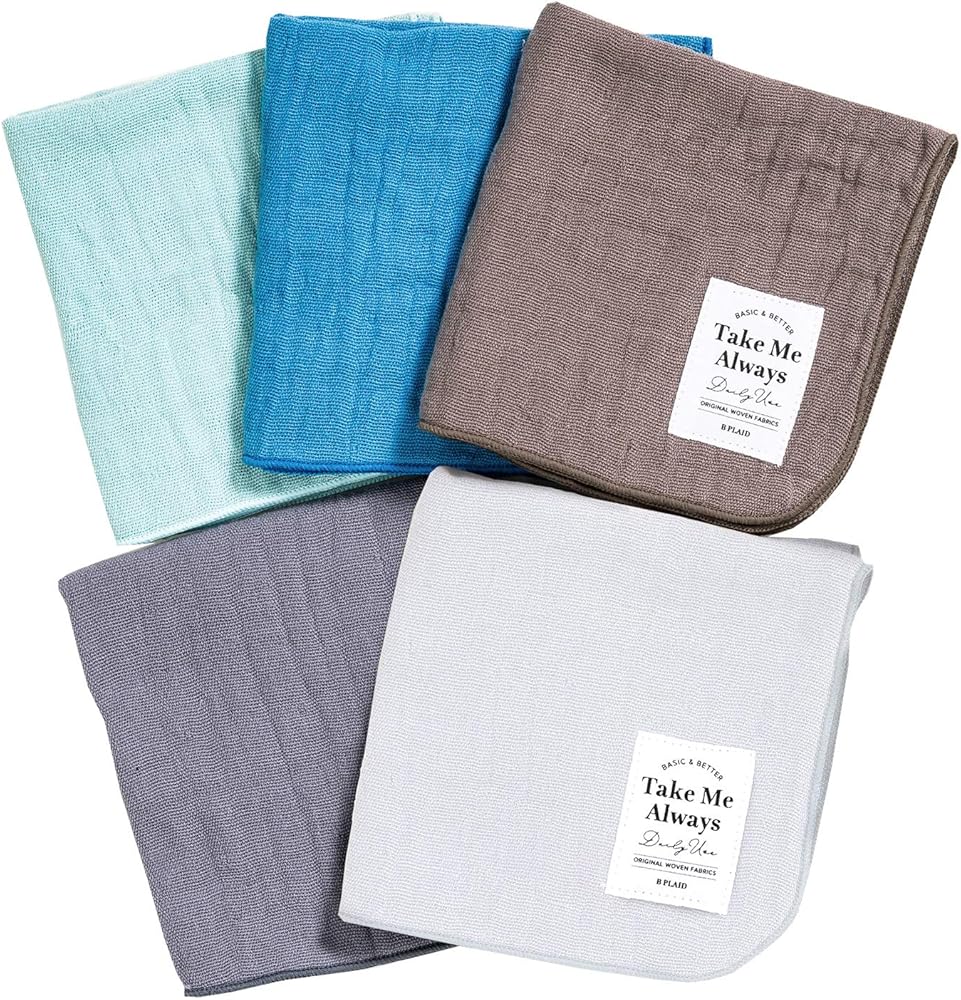 Amazon | [B-PLAID] ガーゼハンカチ TakeMe 3重ガーゼハンカチ 5枚
