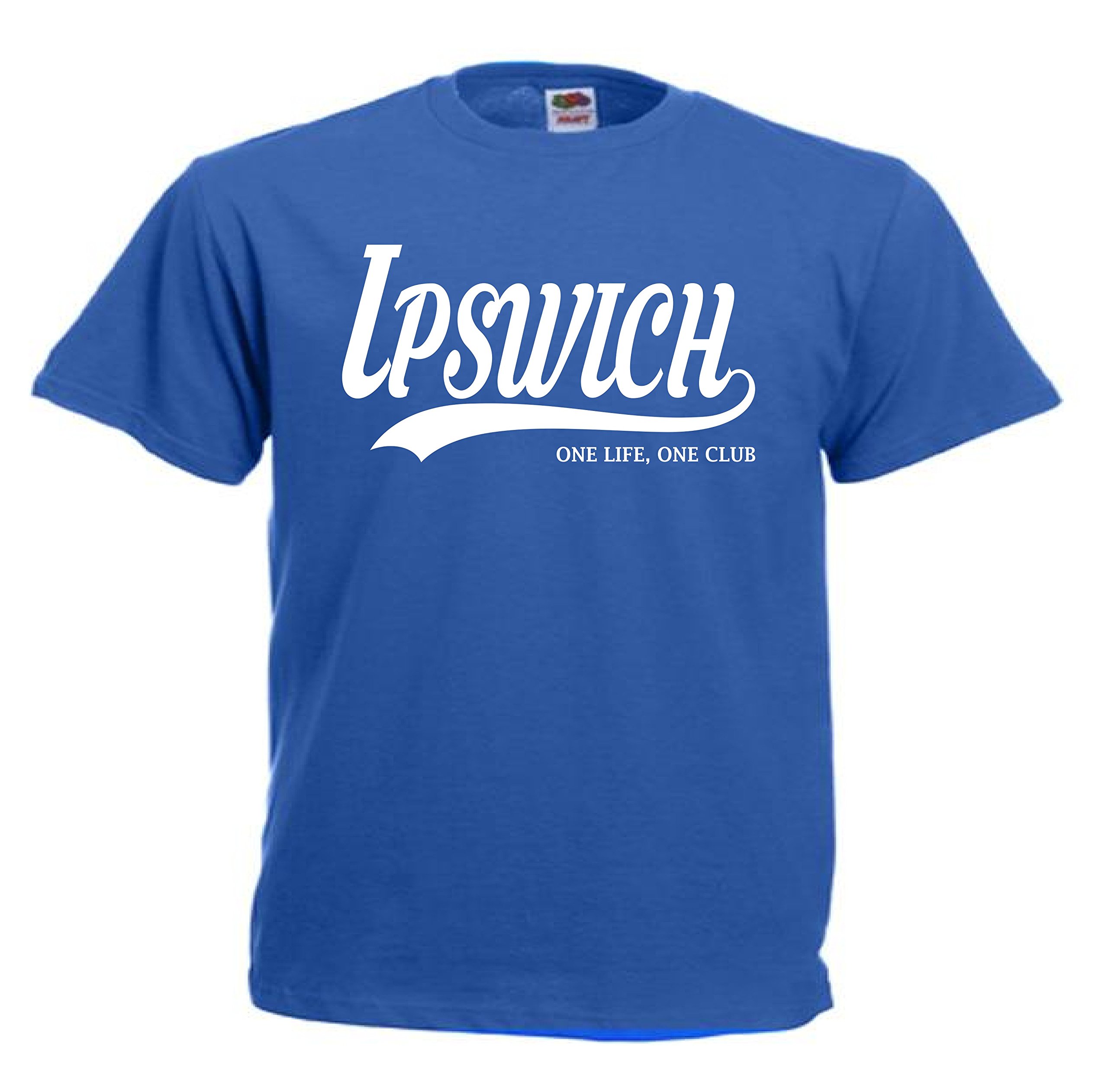 All About The Print Ipswich Football Gift - one Life one Club Idea T-Shirt Present F38 (Adult Medium, Blue)
