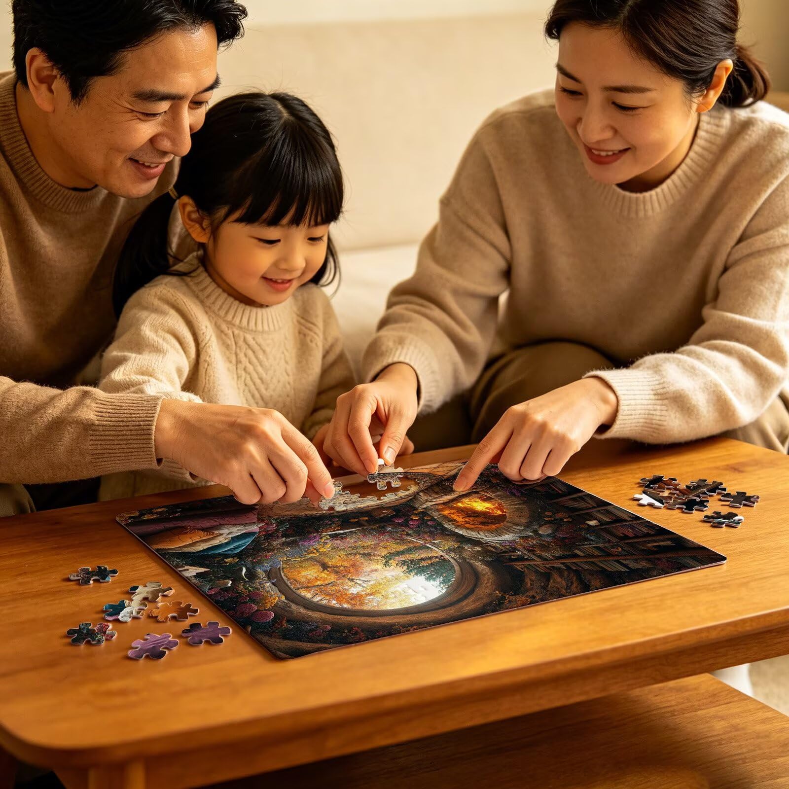 Puzzle 5000 elementów leśnej księgarni - duże drewniane puzzle - 5000 elementów dla dorosłych - gra inteligencyjna - z wykwintnym pudełkiem do pakowania - precyzyjne cięcie - jakość kolorowe puzzle