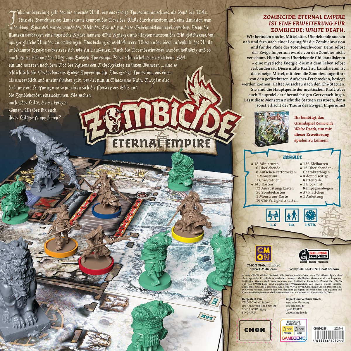 CMON, Zombicide: White Death – Eternal Empire, rozszerzenie, gra koneserska, Dungeon Crawler, 1-6 graczy, od 14 lat, 60 minut, niemiecki, wielojęzyczny