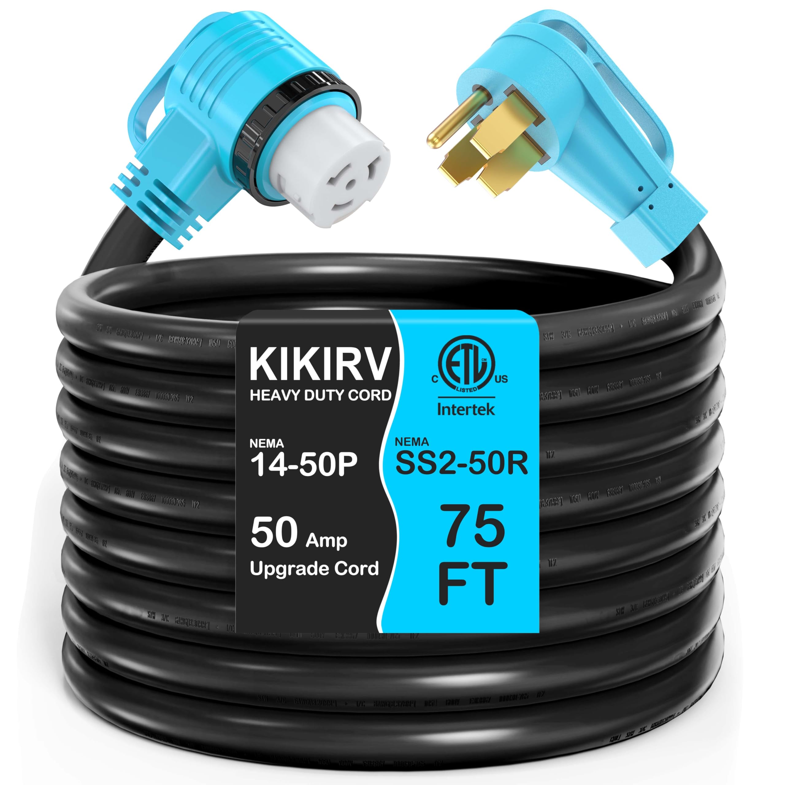 Amazon.com: KIKIRV 75 Feet 50 Amp RV/Generator Cord, 100% Copper