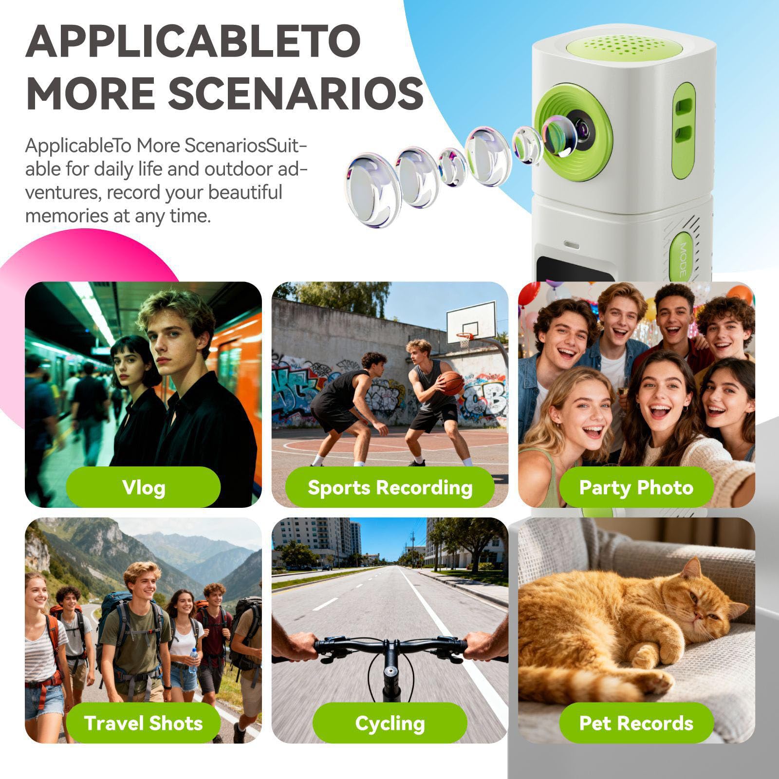 Videocamera 2K con lente rotante e schermo di riproduzione rapida per foto creative fotocamera digitale per bambini
