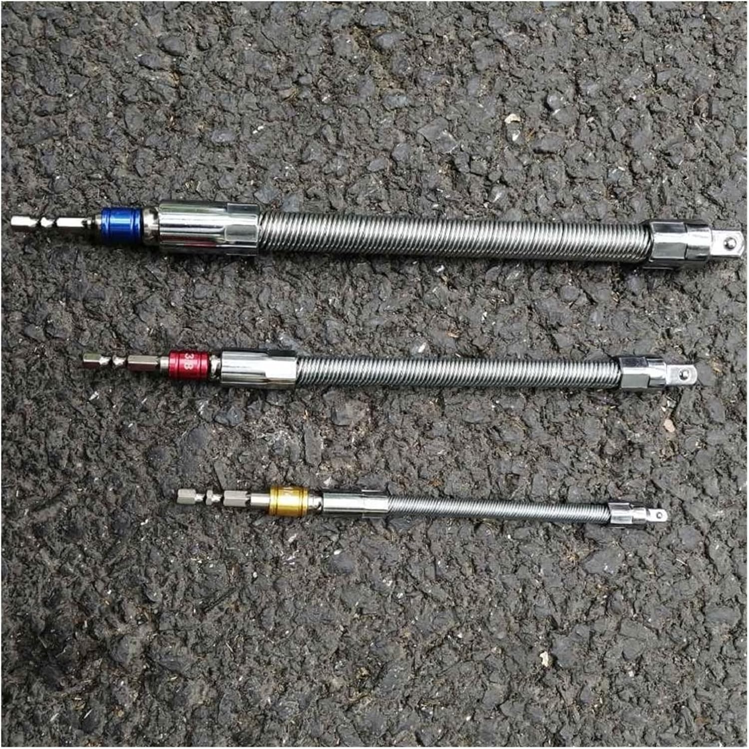 6 Pcs Hex Flexible Hose Screwdriver Extension Bit and Adapter Socket Set Electric Drill Attachment