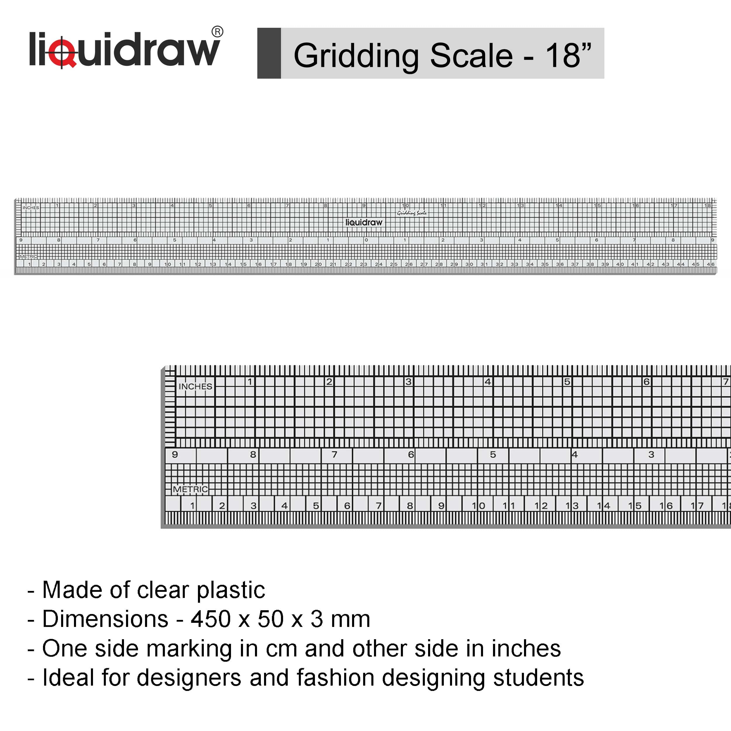 Liquidraw Pattern Maker & Grading Ruler Set For Pattern Marking, Transparent - Image 3