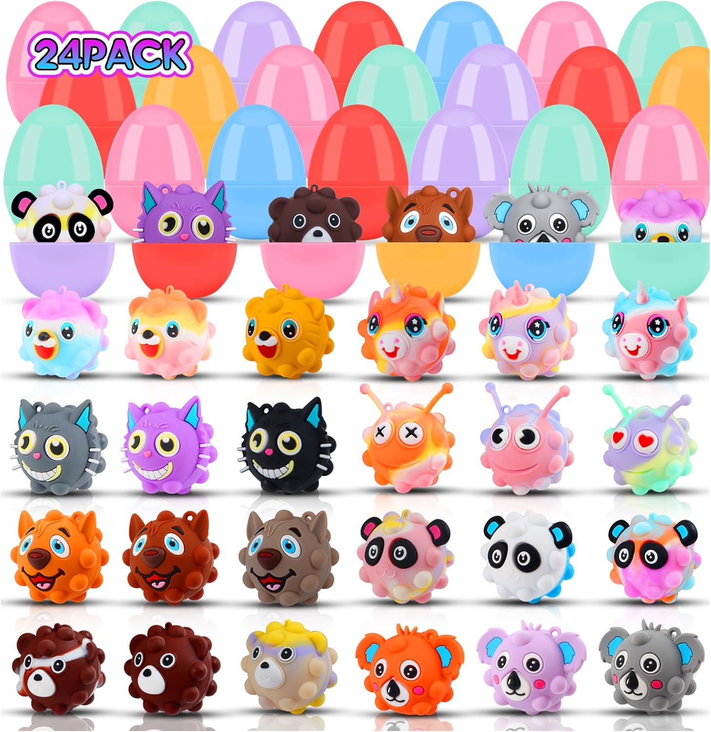 24 PCS Prefilled Easter Eggs with Toys Inside Thumbnail