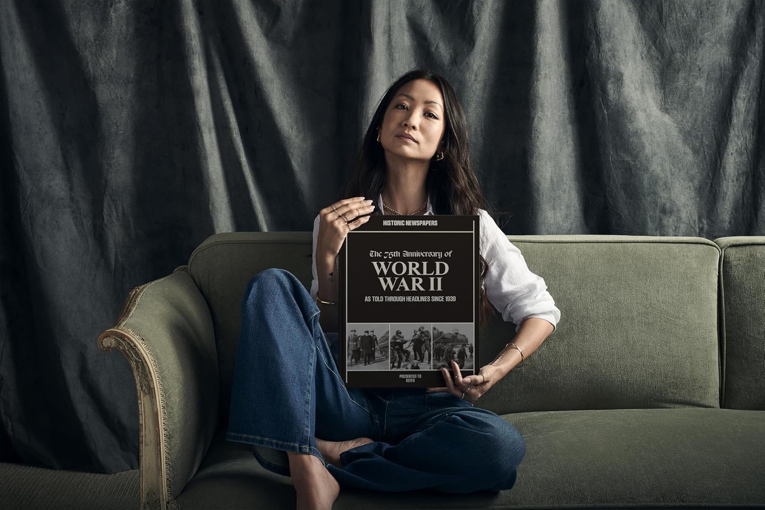 Signature gifts Personalized War Newspaper History Book - War Keepsake Educational Gift Told Through Newspaper Coverage - Add a Gift Message and Gold Embossed Name