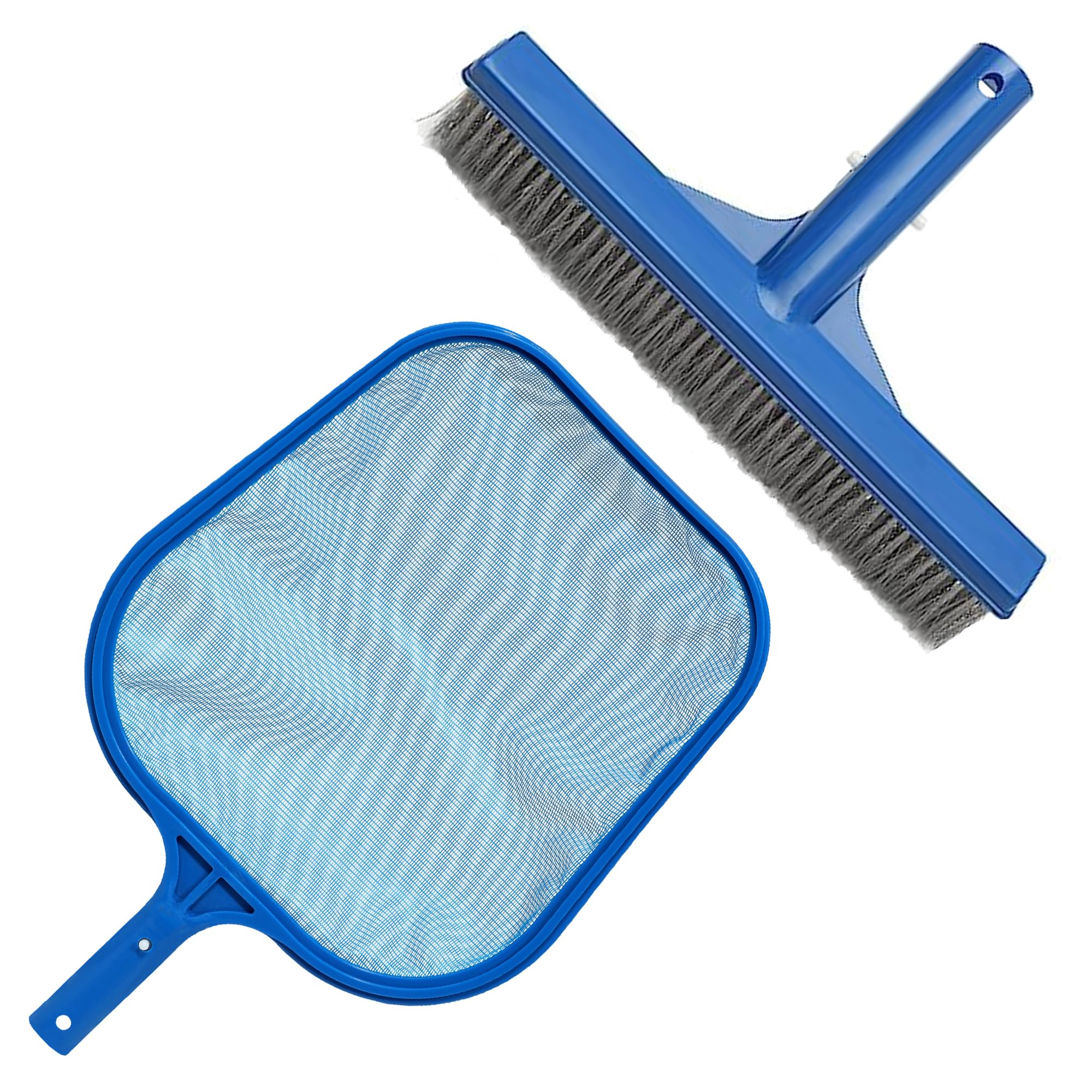 POOLTOOL Swimming Pool Algae Cleaning Brush 10 inch and Swimming Pool Leaf Rake Net Skimmer Clean, Swimming Pool Deep Leaf Net Cleaning Tool (Blue)-image-6