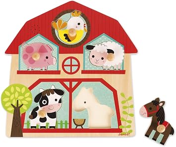 Janod Puzzle Musical en Bois Les Copains de la Ferme