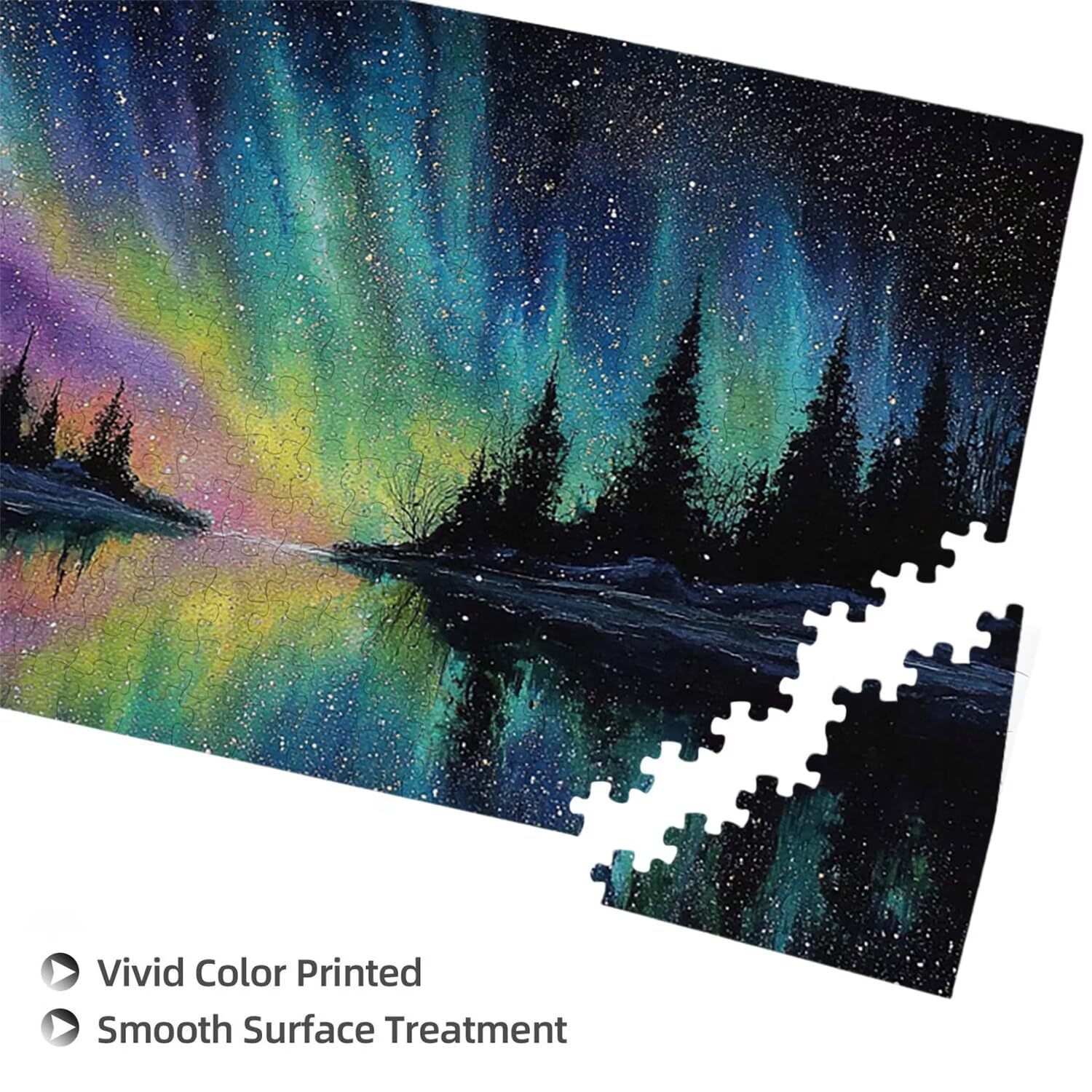Puzzle dla dorosłych 1100 elementów, puzzle krajobrazowe zorzy polarnej, puzzle dla dorosłych klasyczne i od 14 lat junior, rodzinne puzzle rozrywka domowa 87x42cm l-35