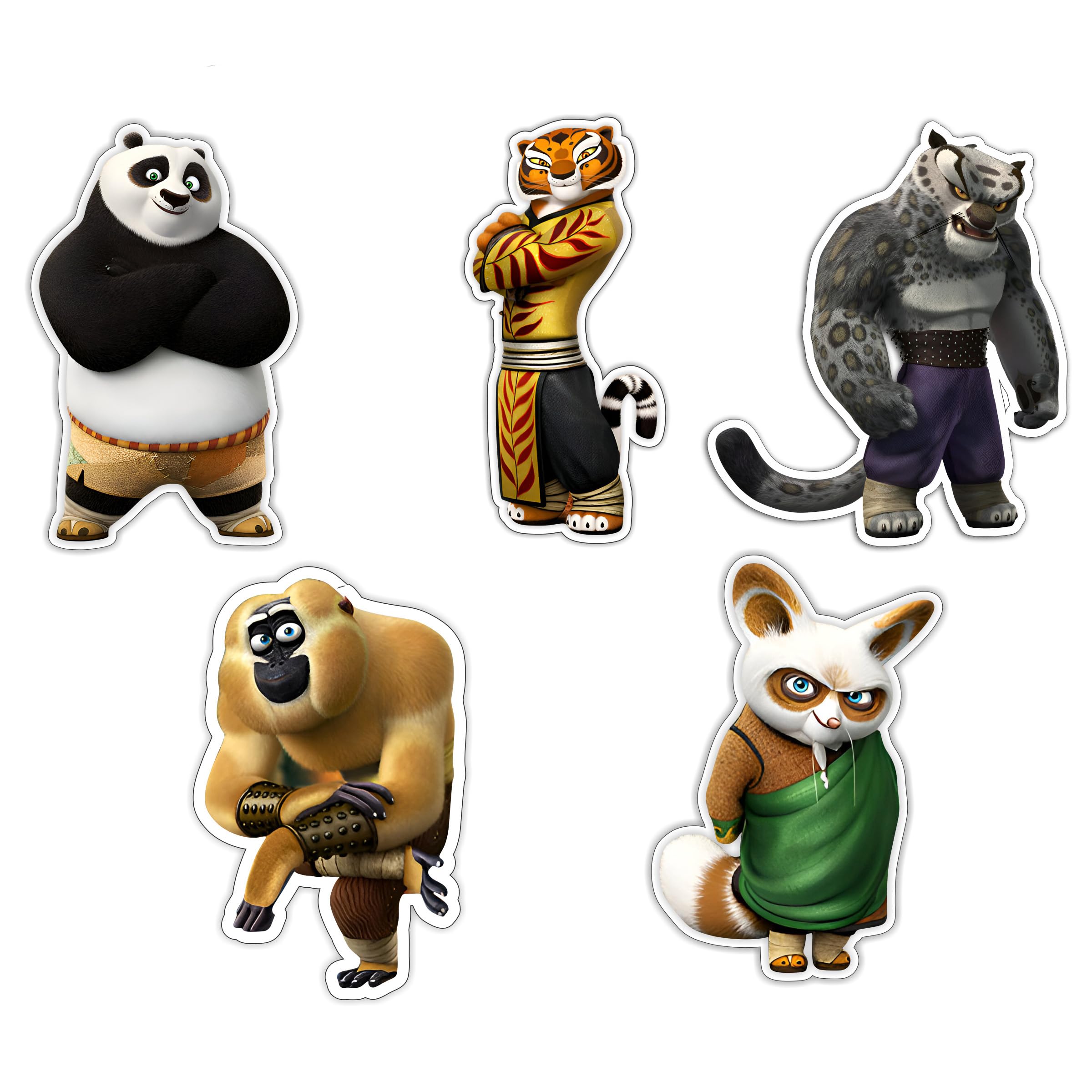 Kung Fu Panda Characters Wooden Fridge Magnet for Refrigerator, Almirah, Kitchen, Office and Home Decor for Kids | Size : 2.8" x 3.5" Inch | Set of 5 Pcs. (Option_5)-image-38