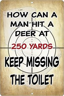 Rogue River Tactical Funny Hunting Metal Tin Sign Wall Decor Man Cave Bar Bathroom Hit a Deer Sign